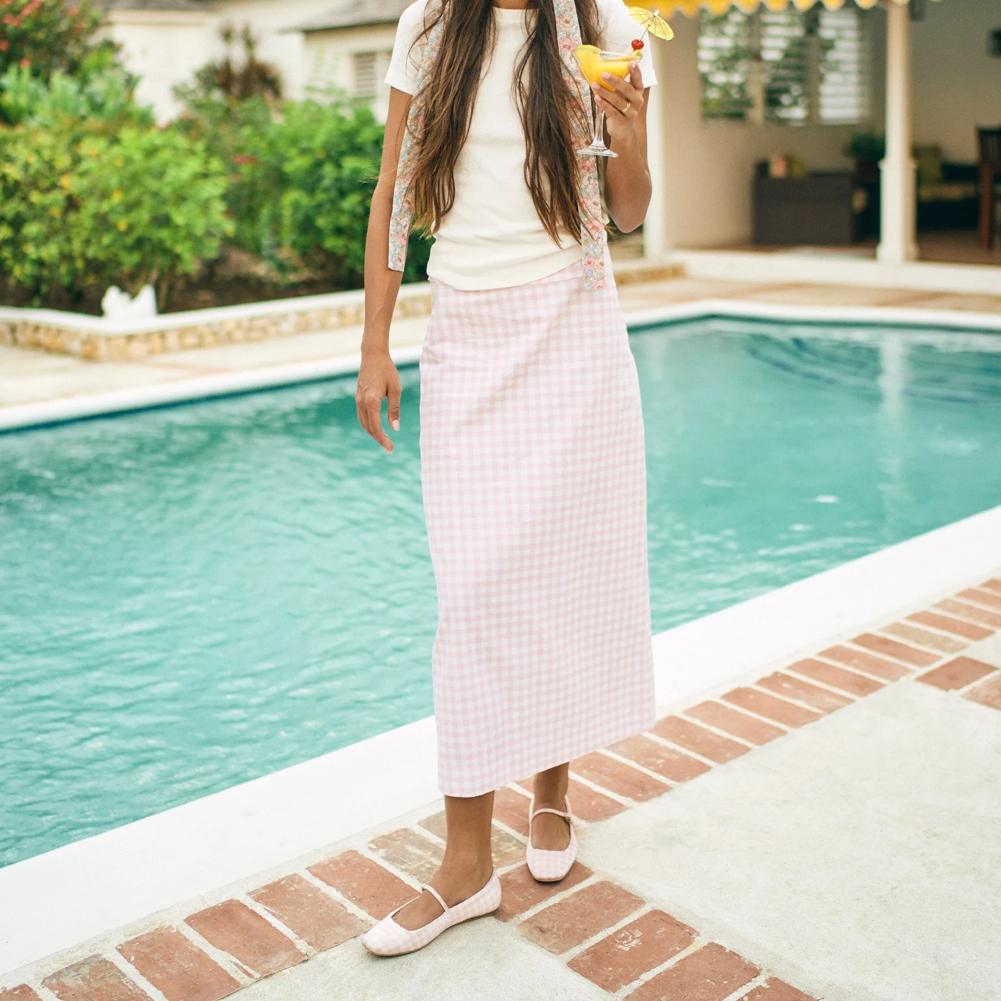 REYES X BYRDIE GOLF BALLET FLATS PINK PLAID GINGHAM Stylish