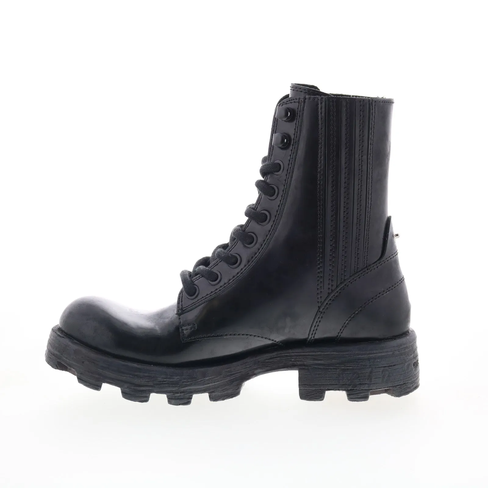 Diesel D-Hammer BT W Y03017-P4471-T8013 Womens Black Leather Casual Dress Boots Water Repellent