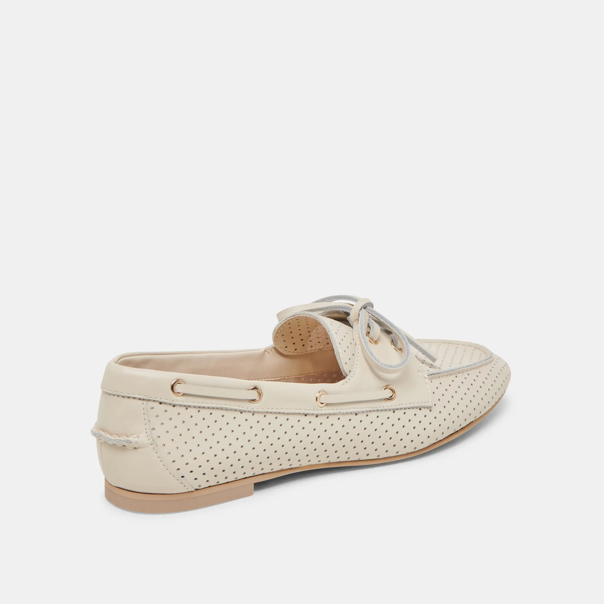 Shell Tone Ring Day LAKIN LOAFERS IVORY PERFORATED LEATHER