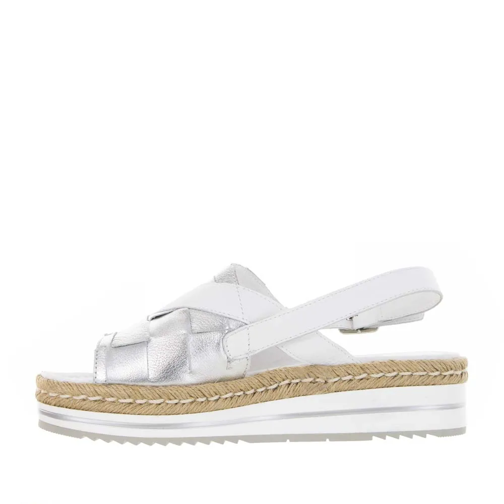 DJANGO & JULIETTE AMES WHITE SILVER Stylish Casual Footwear Quick Outing