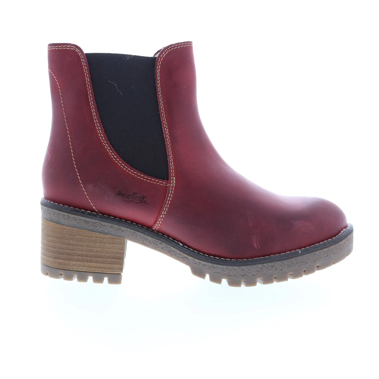 Factory Worker Bos. & Co. Masi Womens Red Leather Zipper Casual Dress Boots