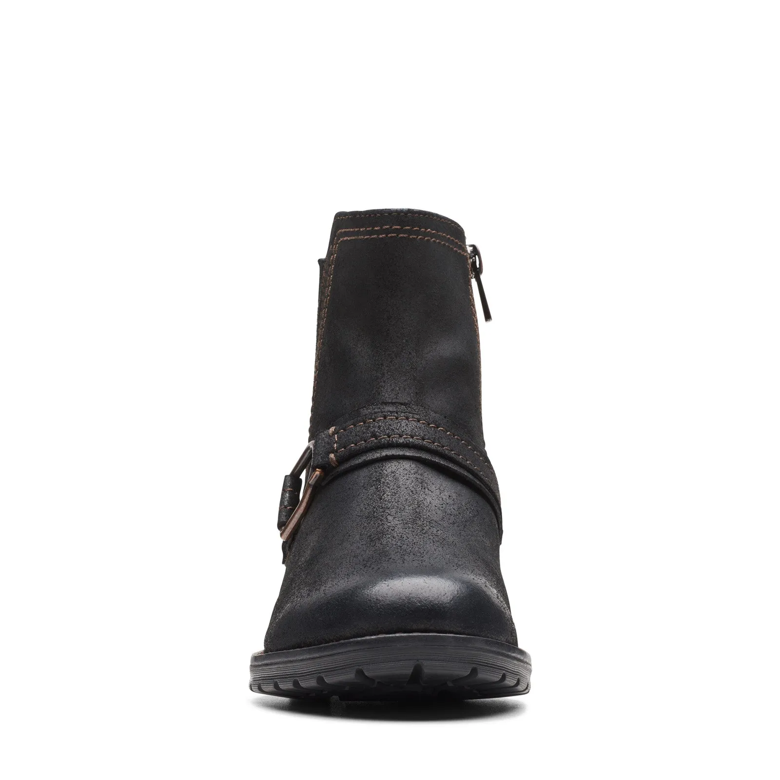 Extreme Durability Sleek Fit Clarks Aspra Buckle 26174952 Womens Black Suede Zipper Casual Dress Boots