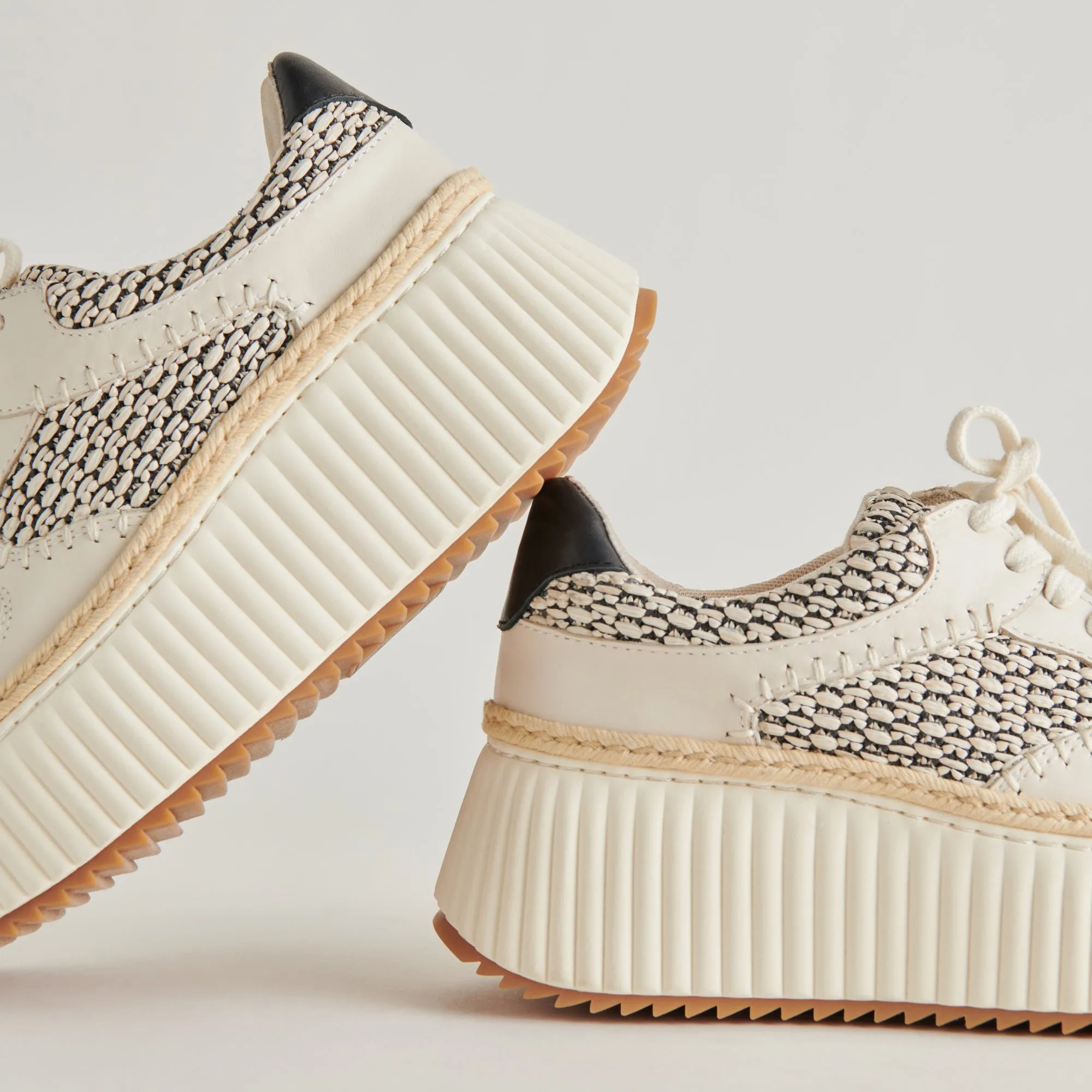All Around DANDI SNEAKERS BLACK NATURAL RAFFIA