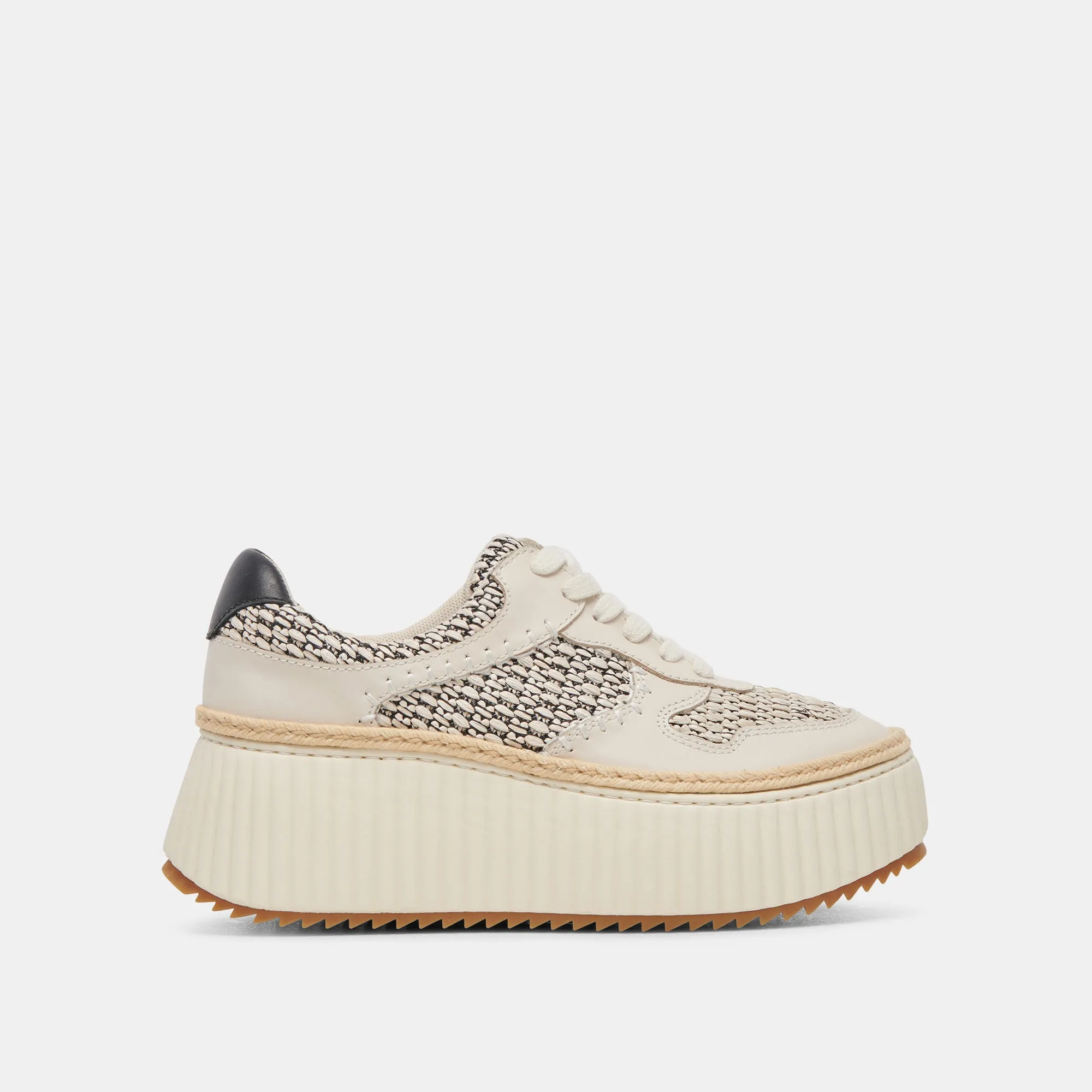 Modern Comfort Neutral design DANDI SNEAKERS BLACK NATURAL RAFFIA