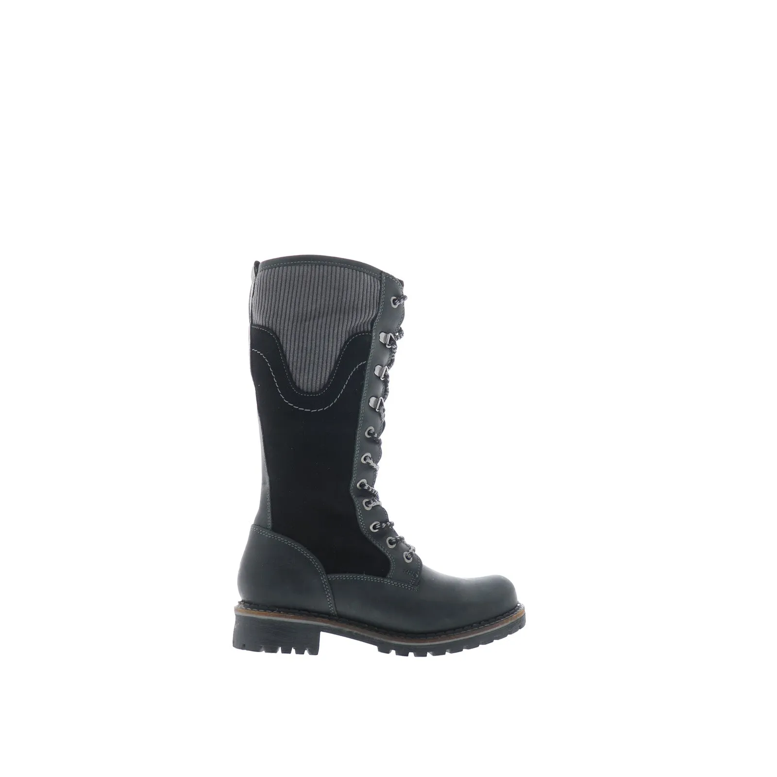 Comfortable fit Bos. & Co. Harrison Womens Black Leather Lace Up Casual Dress Boots