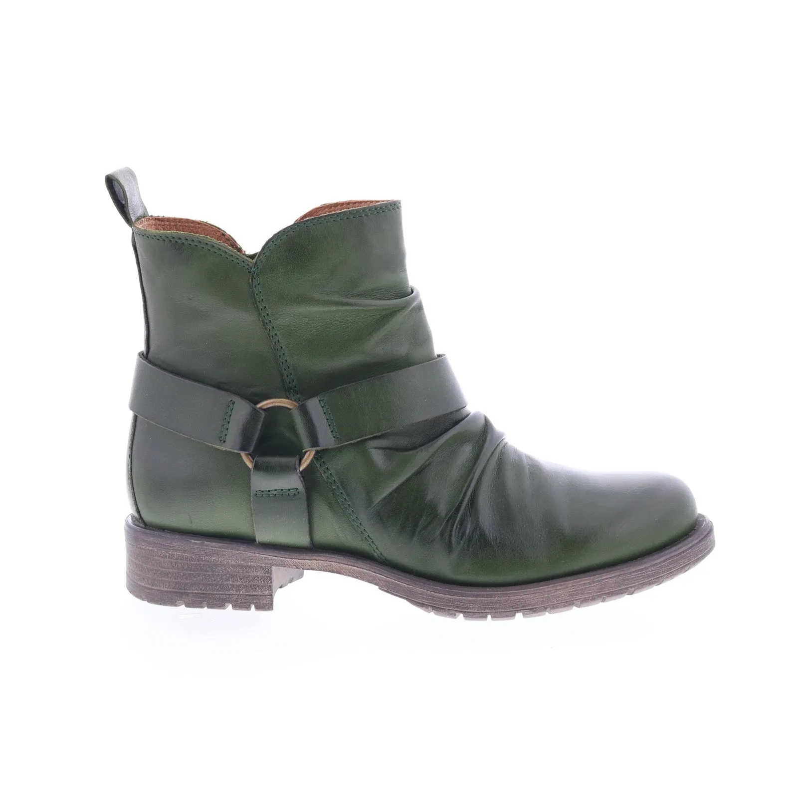 Miz Mooz Paolo Womens Green Leather Zipper Ankle & Booties Boots Cool Seasons