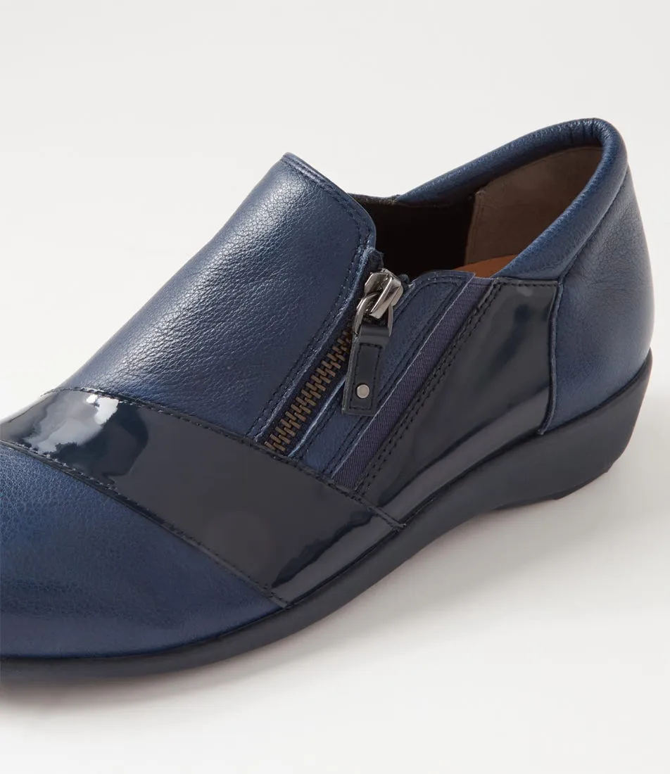 ZIERA SAGE NAVY PATENT Effortless Style