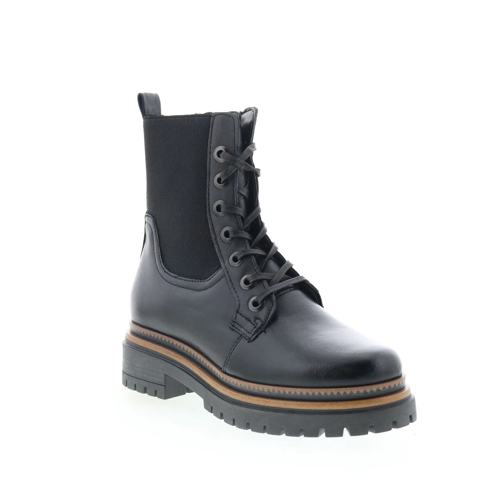 Miz Mooz Davie Womens Black Leather Lace Up Casual Dress Boots Urban Comfort