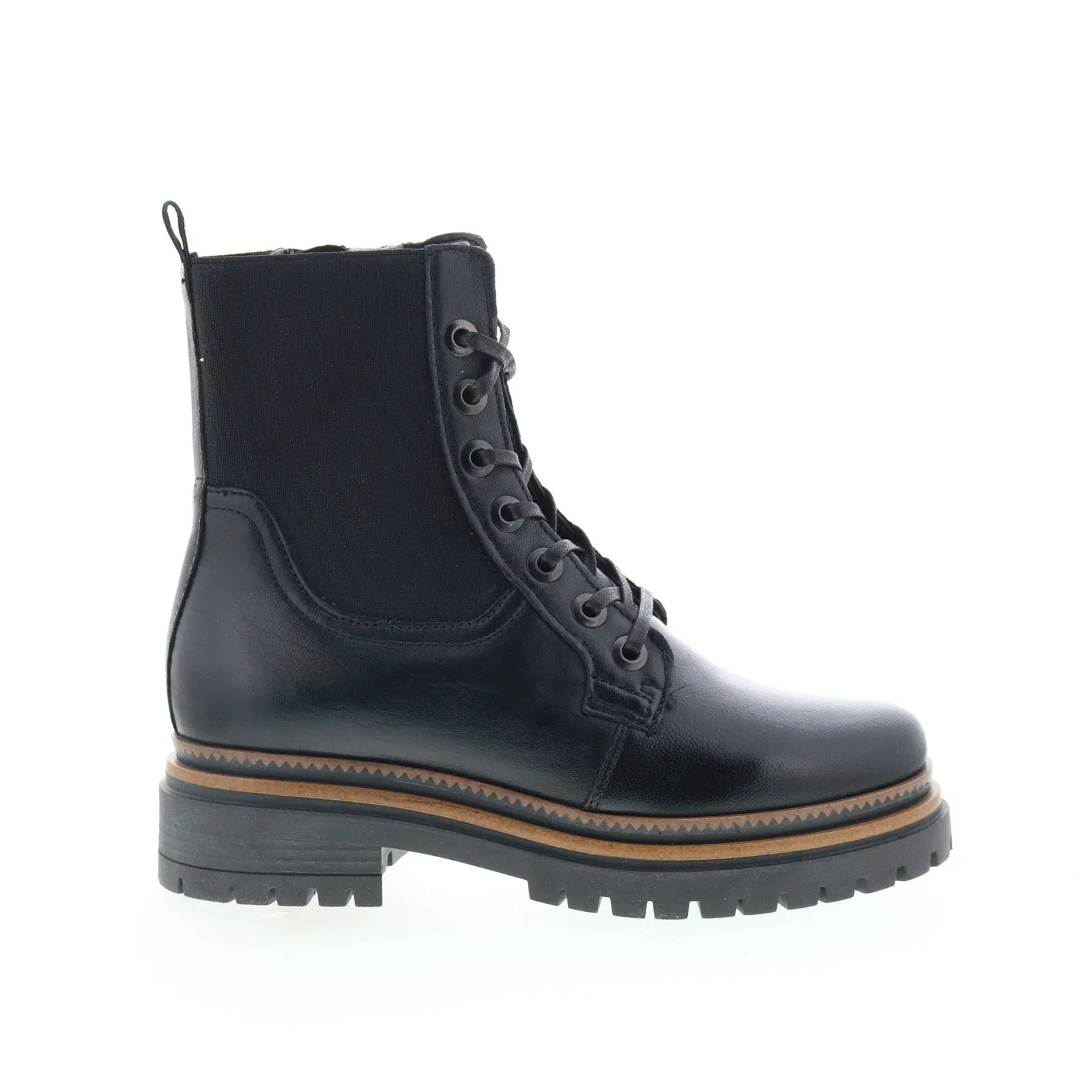 Smart Footwear Sleek Fit Miz Mooz Davie Womens Black Leather Lace Up Casual Dress Boots