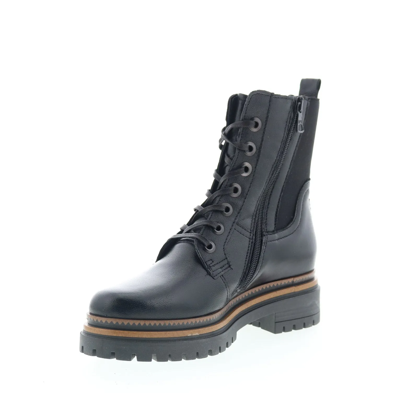 Miz Mooz Davie Womens Black Leather Lace Up Casual Dress Boots Soft Interior Comfortable Stability