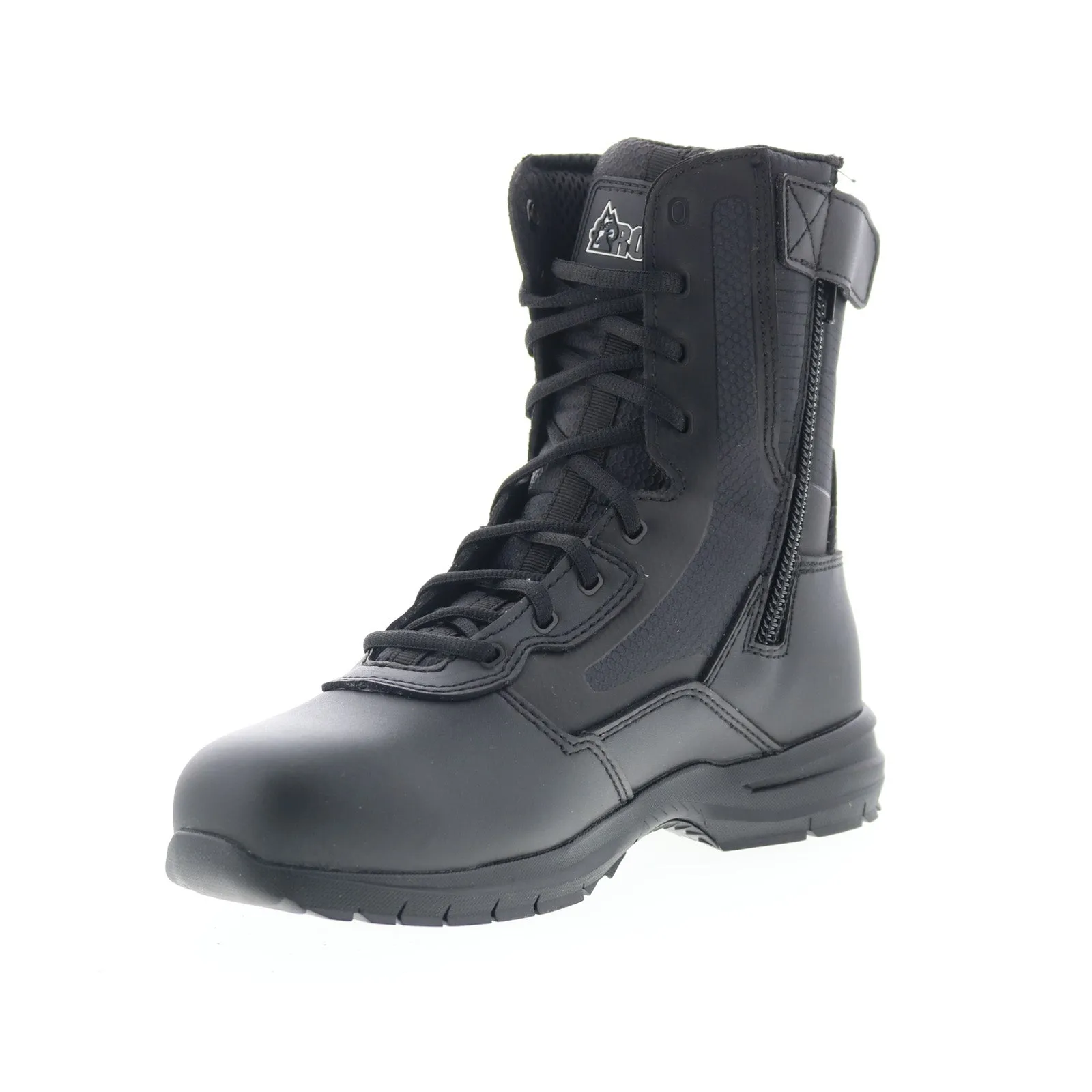 Minimal Look Canvas Upper Rocky Cadet 8" Side Zip RKD0102 Mens Black Wide Leather Tactical Boots
