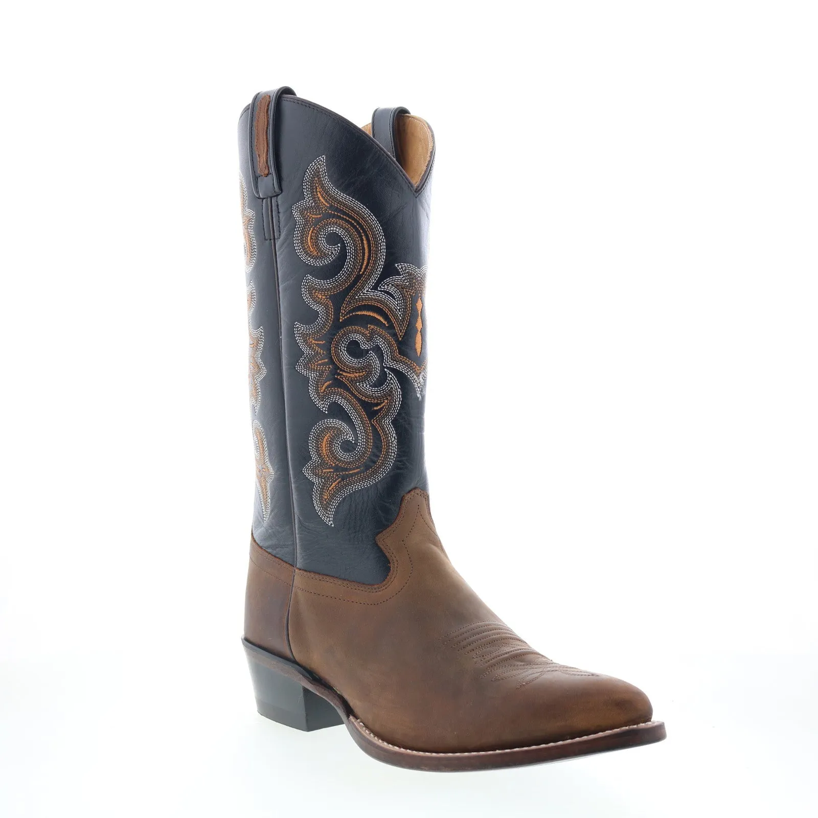 Fashion Choice Cushioned heel Jama Old West 5507 Mens Brown Leather Slip On Cowboy Western Boots