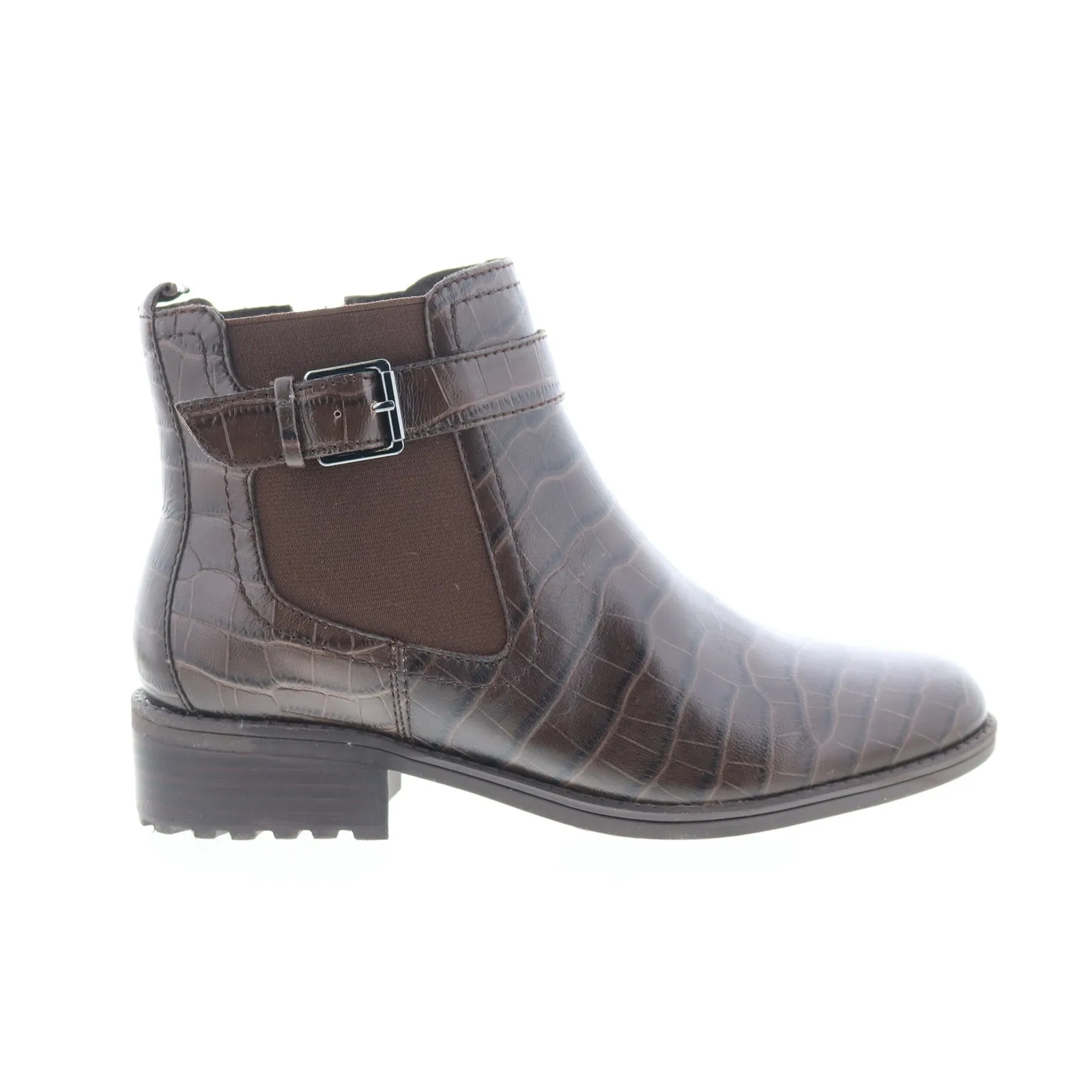 Easy Spirit Rae Martha Stewart Womens Brown Wide Leather Casual Dress Boots Tread Control Clean Lines