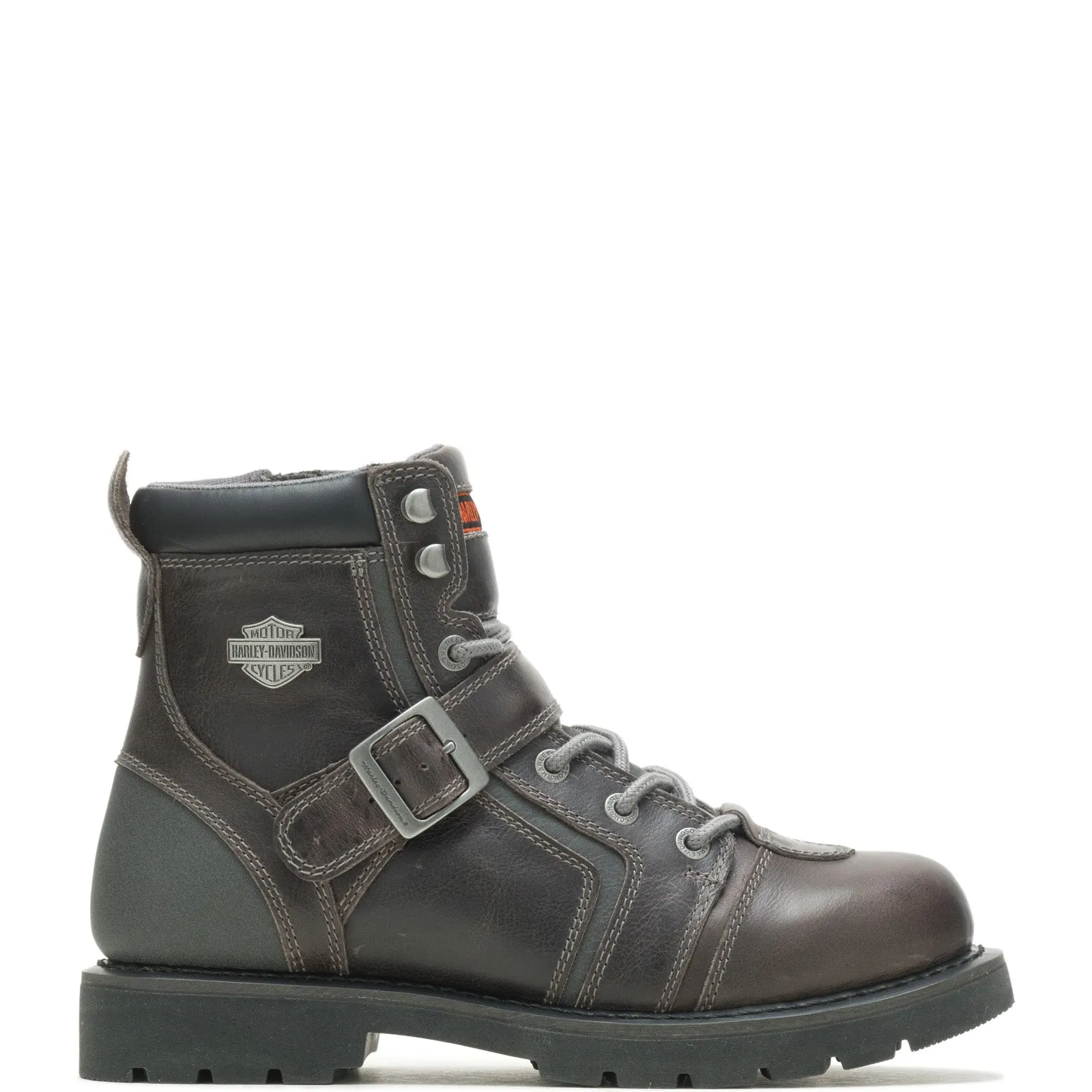 Harley-Davidson Brake Buckle Flash D96273 Mens Gray Zipper Motorcycle Boots Weather Proof Breathable