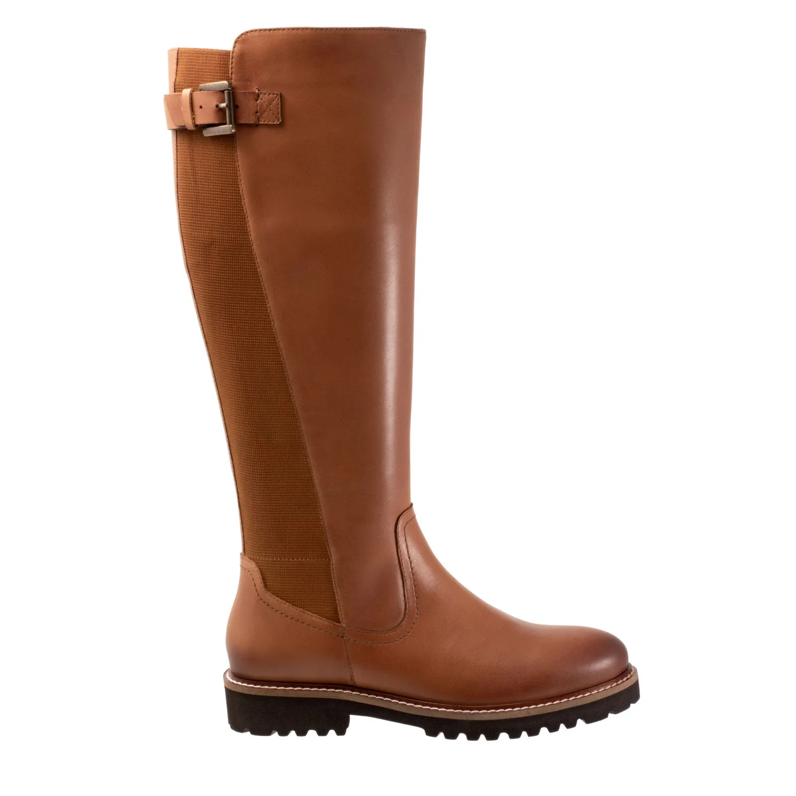 Softwalk Inara S2265-215 Womens Brown Wide Leather Knee High Boots Traction Line All Season