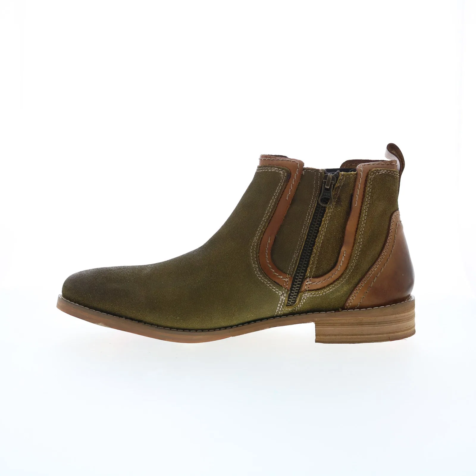 Testosterone Apple Jay T99330 Mens Green Leather Slip On Chelsea Boots Anti Fatigue Party Occasion