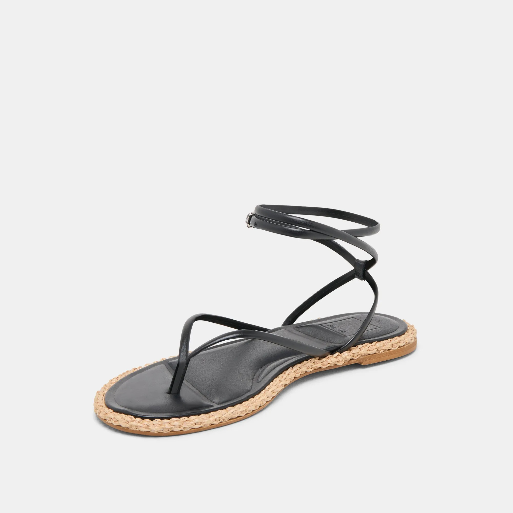 COVE SANDALS BLACK LEATHER Back Help