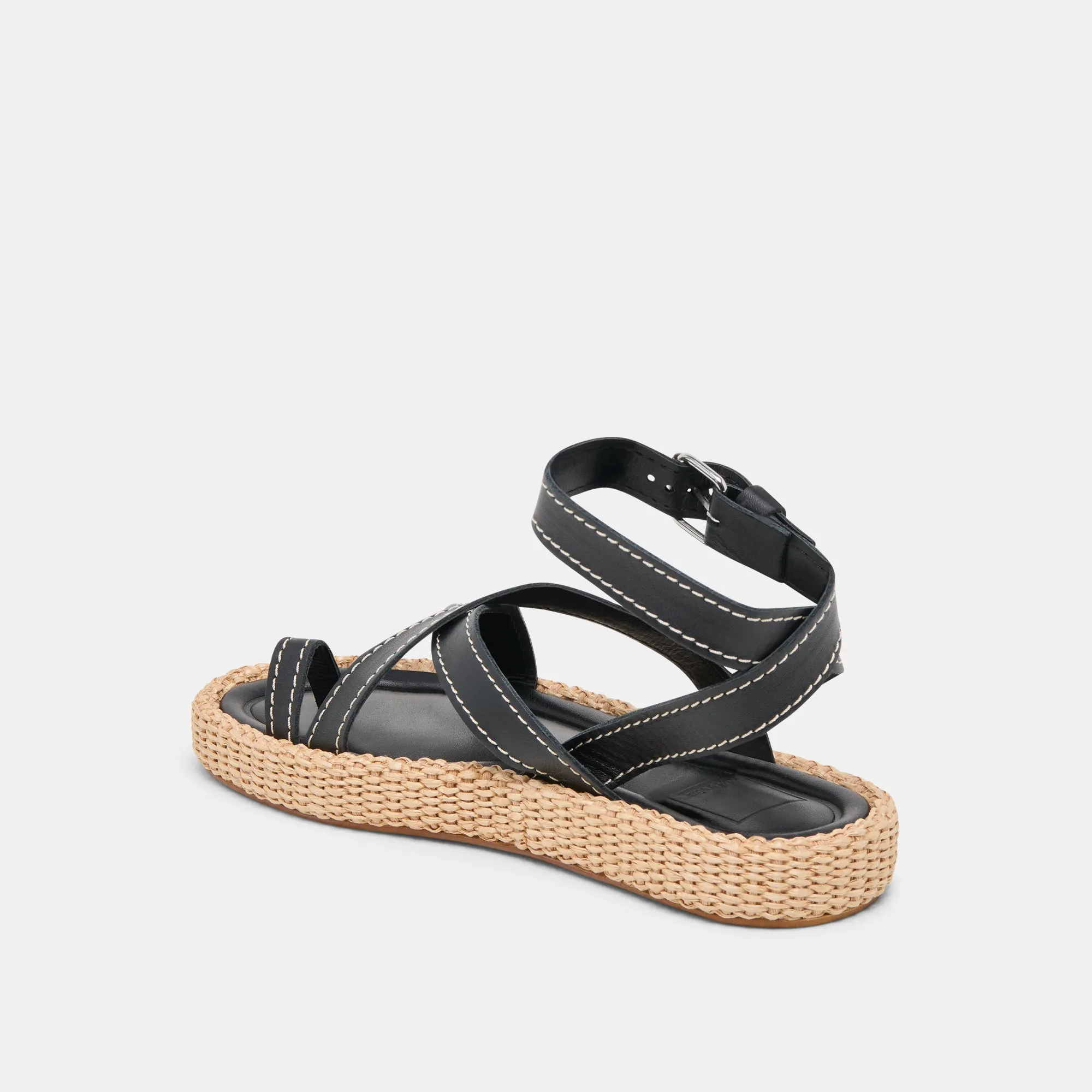 ROXIE SANDALS BLACK LEATHER Retro Vibe