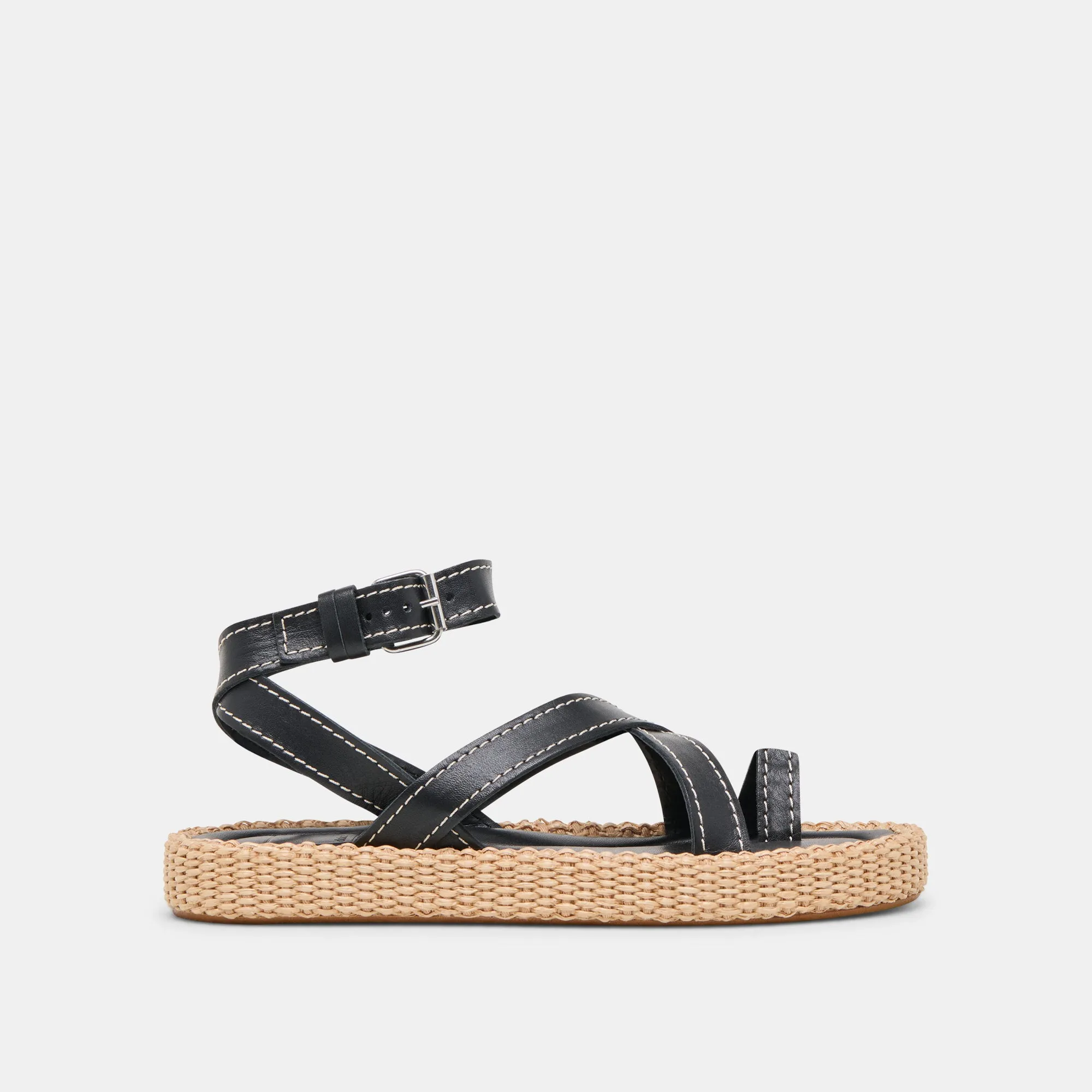 Winter Warm ROXIE SANDALS BLACK LEATHER