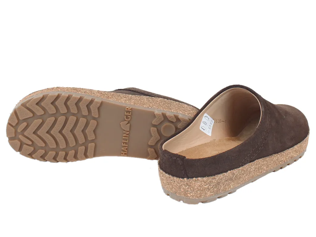 Look Ready Wind Safe Haflinger Leather Clogs Malmo Brown 916
