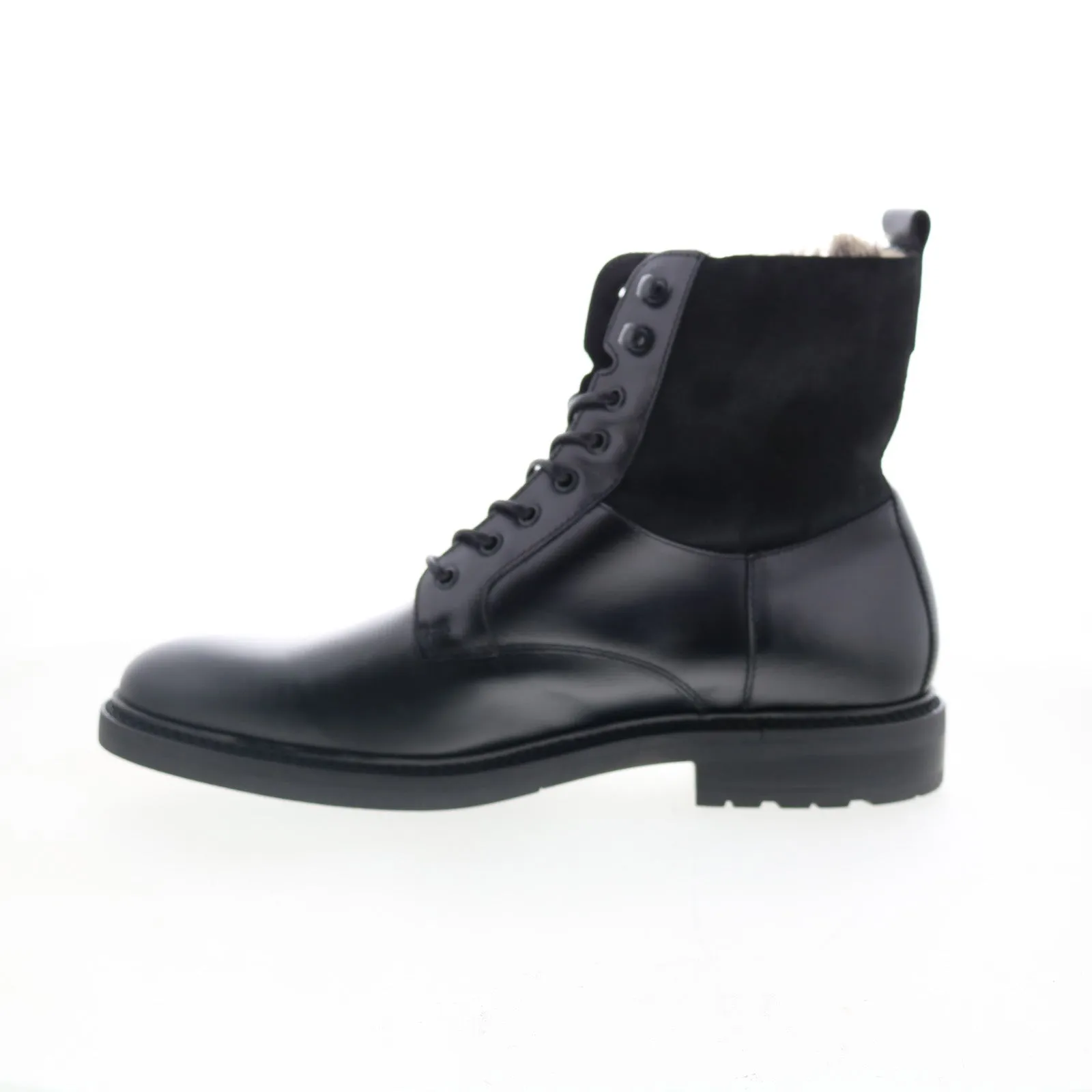 Outdoor Ready Bruno Magli Cerone MB1CERAO Mens Black Leather Lace Up Casual Dress Boots