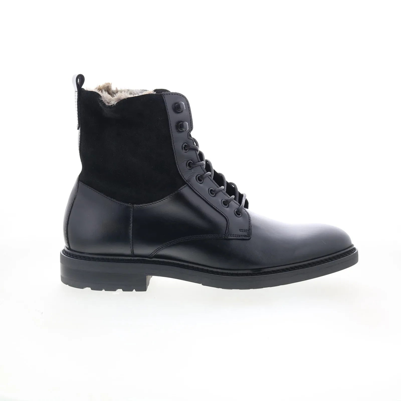 Trendy Footwear Traction Line Bruno Magli Cerone MB1CERAO Mens Black Leather Lace Up Casual Dress Boots