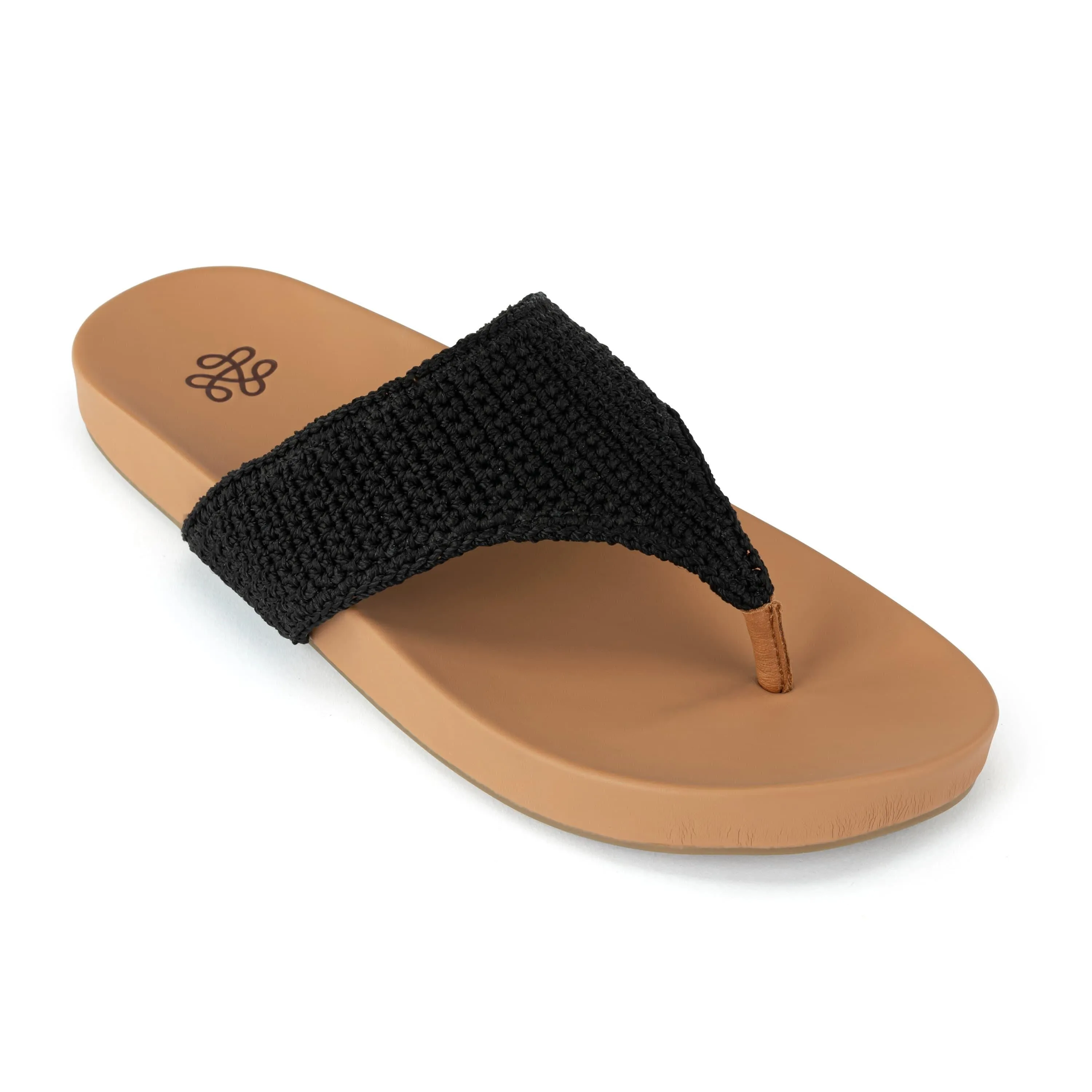 High Arch Everly Sandal - Hand Crochet - Black