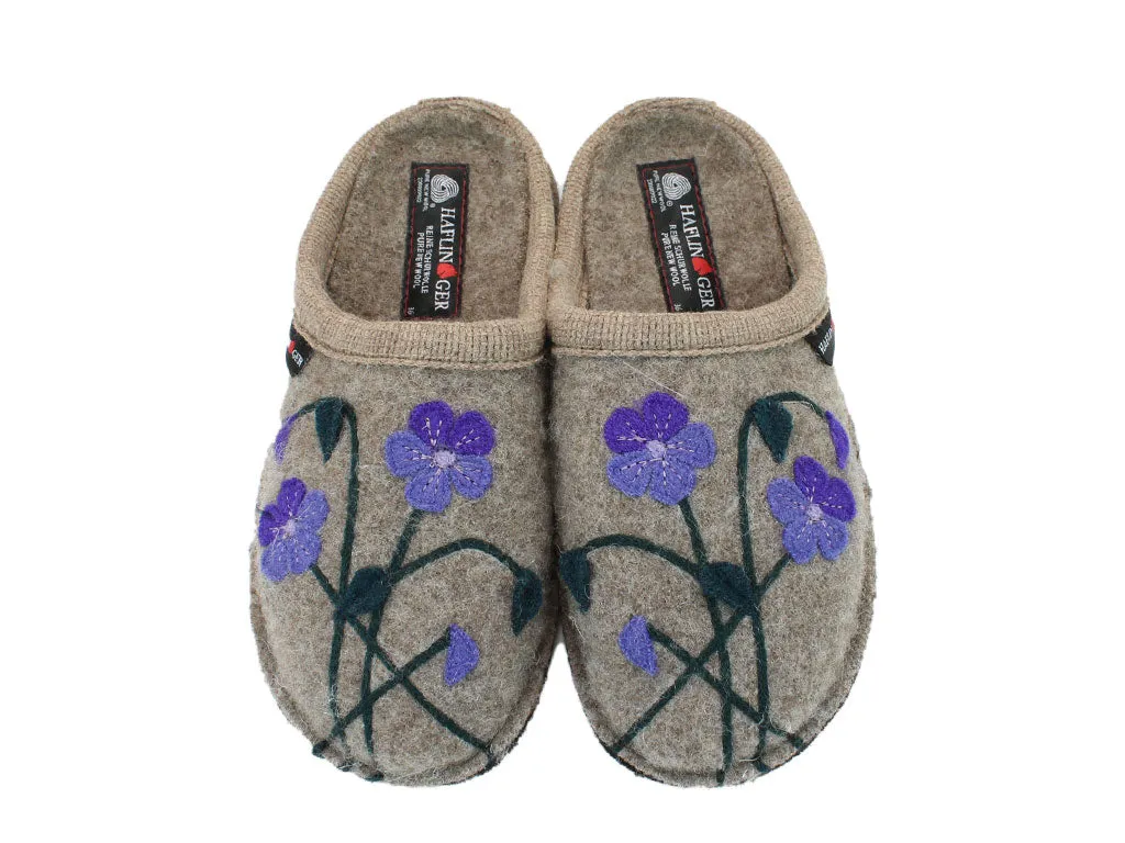 Care Ease Haflinger Slippers Flair Viola Beige