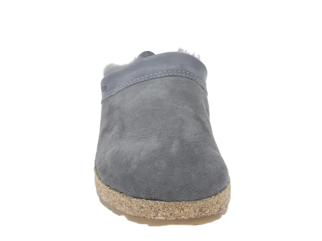 Haflinger Clogs Sheepskin Snowbird Grey Holiday Shoes Quick Slip Shoes