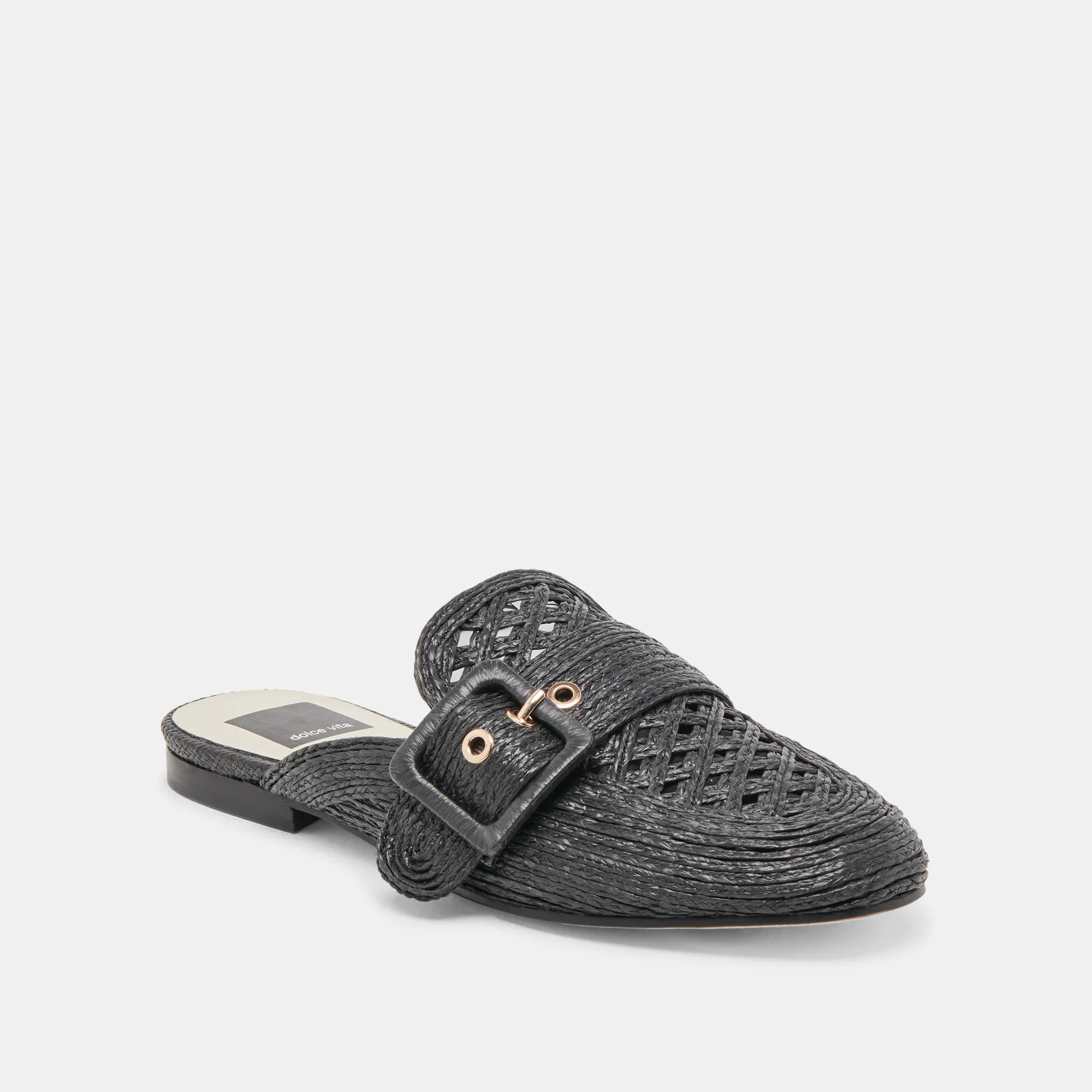 SIANNA FLATS BLACK RAFFIA lace up closure Sand Step