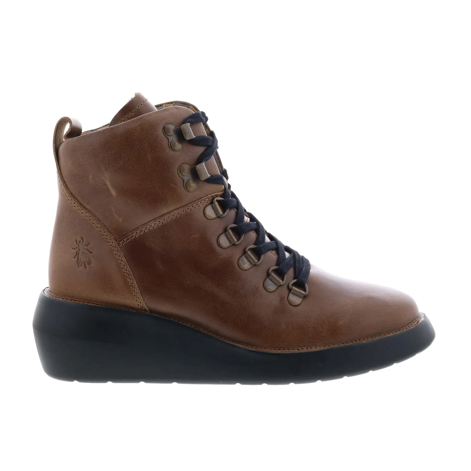 Padded Footbed Fly London Bika BIKA501FLY-001 Womens Brown Leather Casual Dress Boots