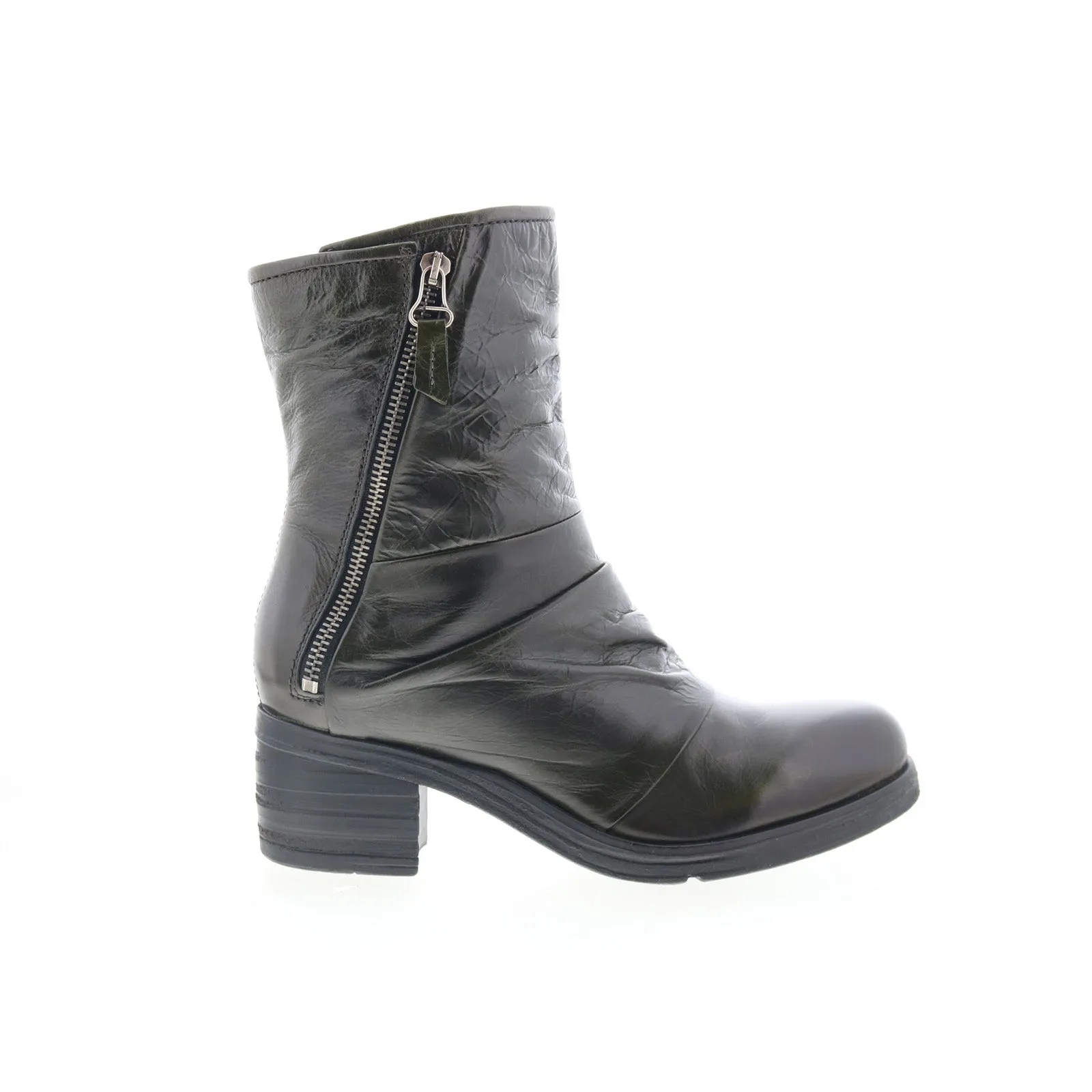 Comfortable Stride Miz Mooz Shannon 560265-101-6214 Womens Green Leather Ankle & Booties Boots