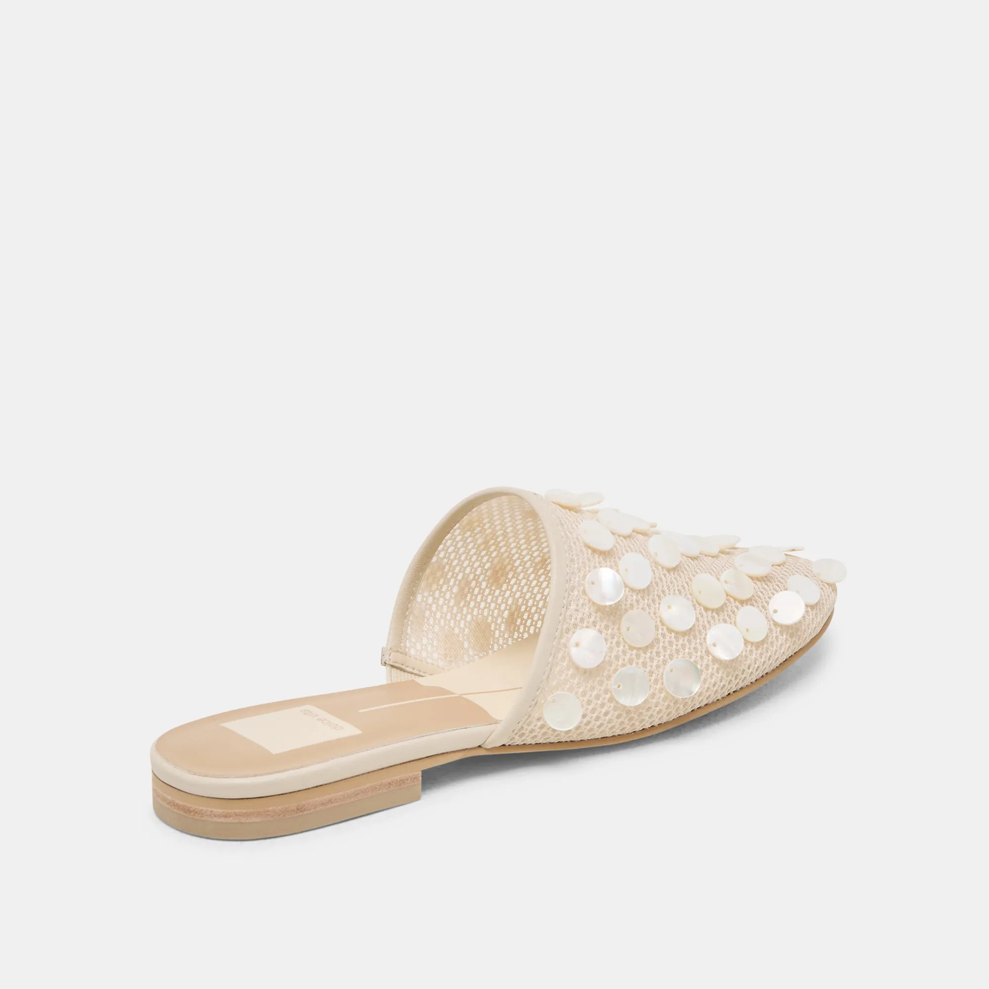 Race day ROVA BEAD FLATS IVORY DISC MESH