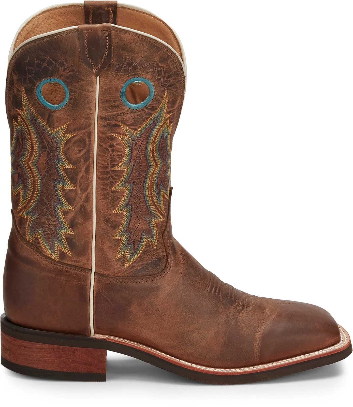 High Performance Tony Lama Creedance Square Toe Cowhide Mens Brown Wide Cowboy Western Boots