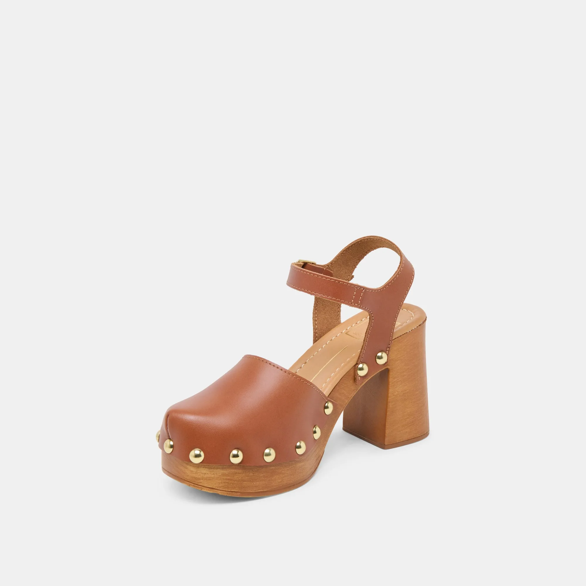 Cushioned Insole CLOVER HEELS COGNAC LEATHER