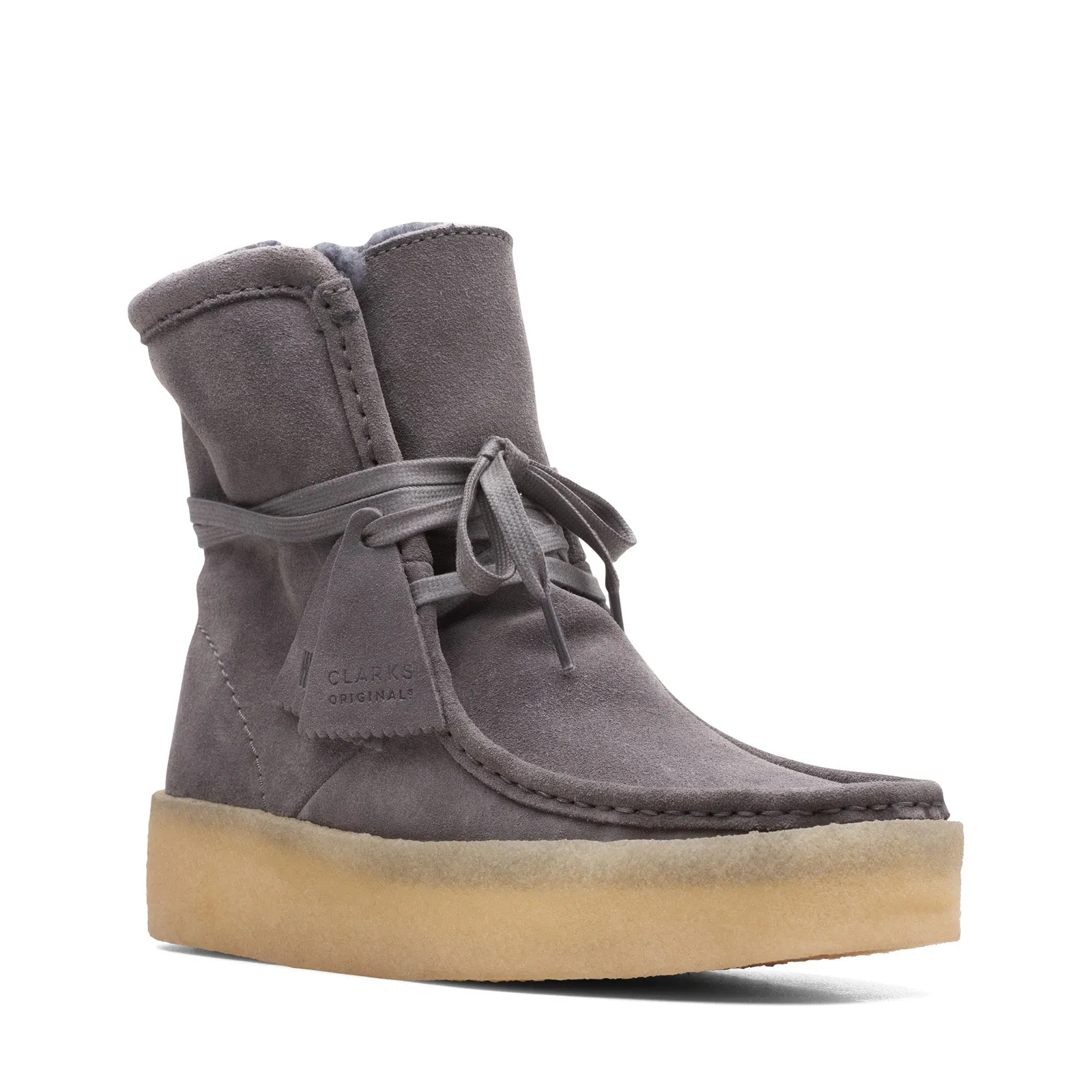 Rugged Style Clarks Wallabee Cup Hi 26168656 Womens Gray Suede Lace Up Casual Dress Boots
