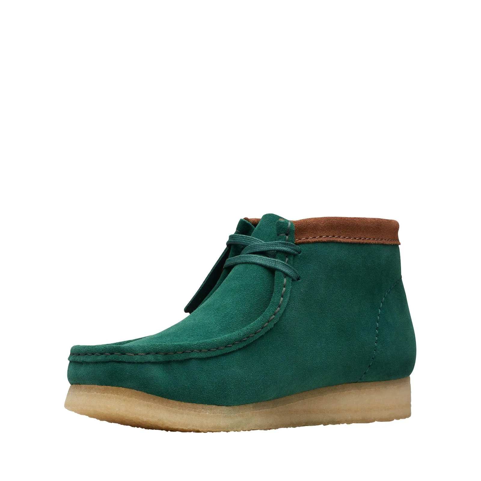 High Traction Anti Odor Clarks Wallabee Boot 26172249 Mens Green Leather Lace Up Chukkas Boots
