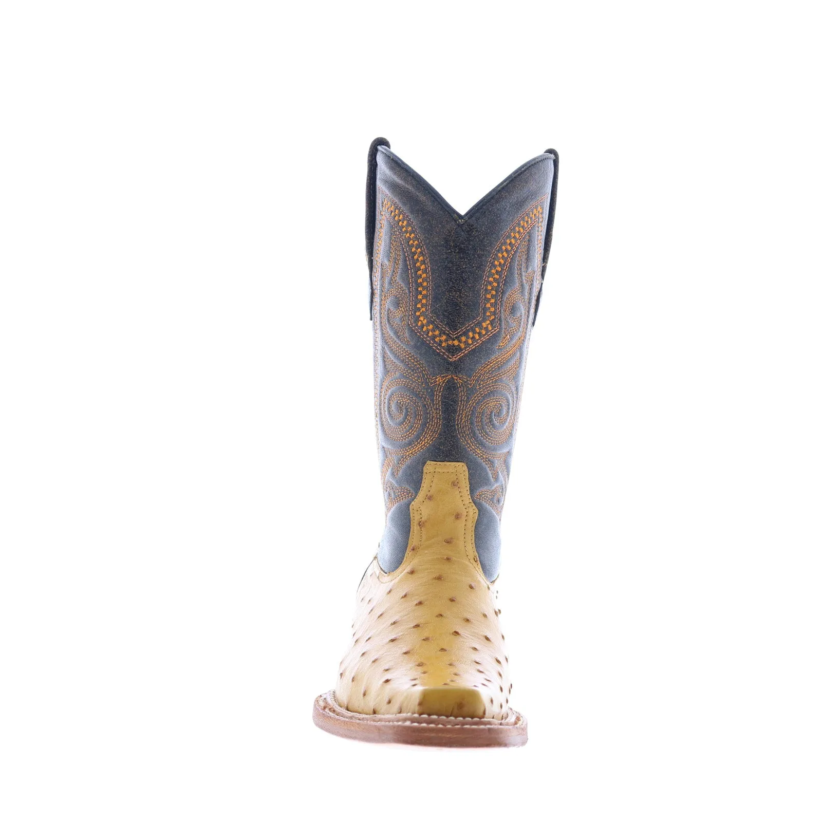 Travel Companion Los Altos Versace Style Ostrich 700302 Mens Yellow Wide Cowboy Western Boots
