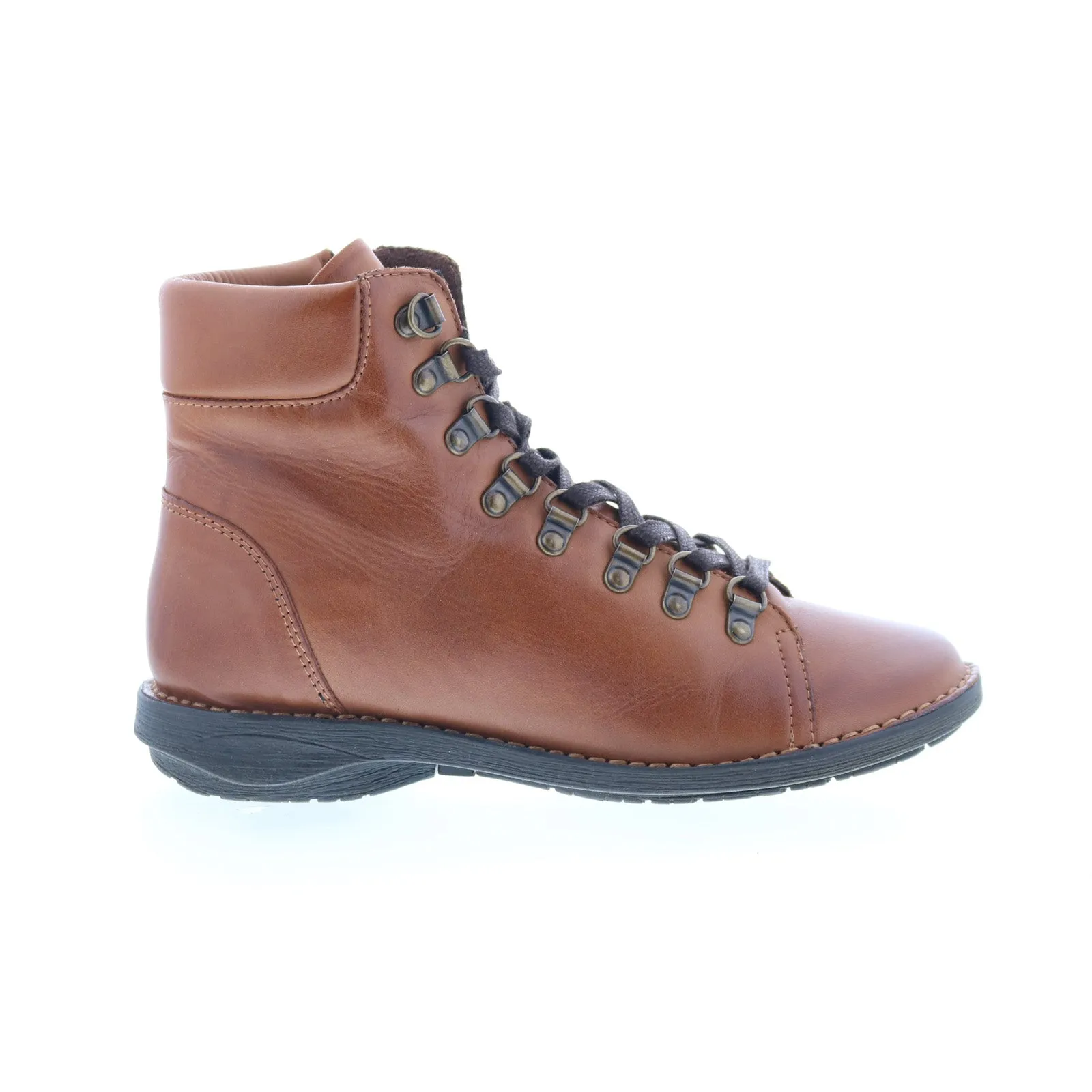 Miz Mooz Prentiss Womens Brown Leather Lace Up Casual Dress Boots Resistant Layer