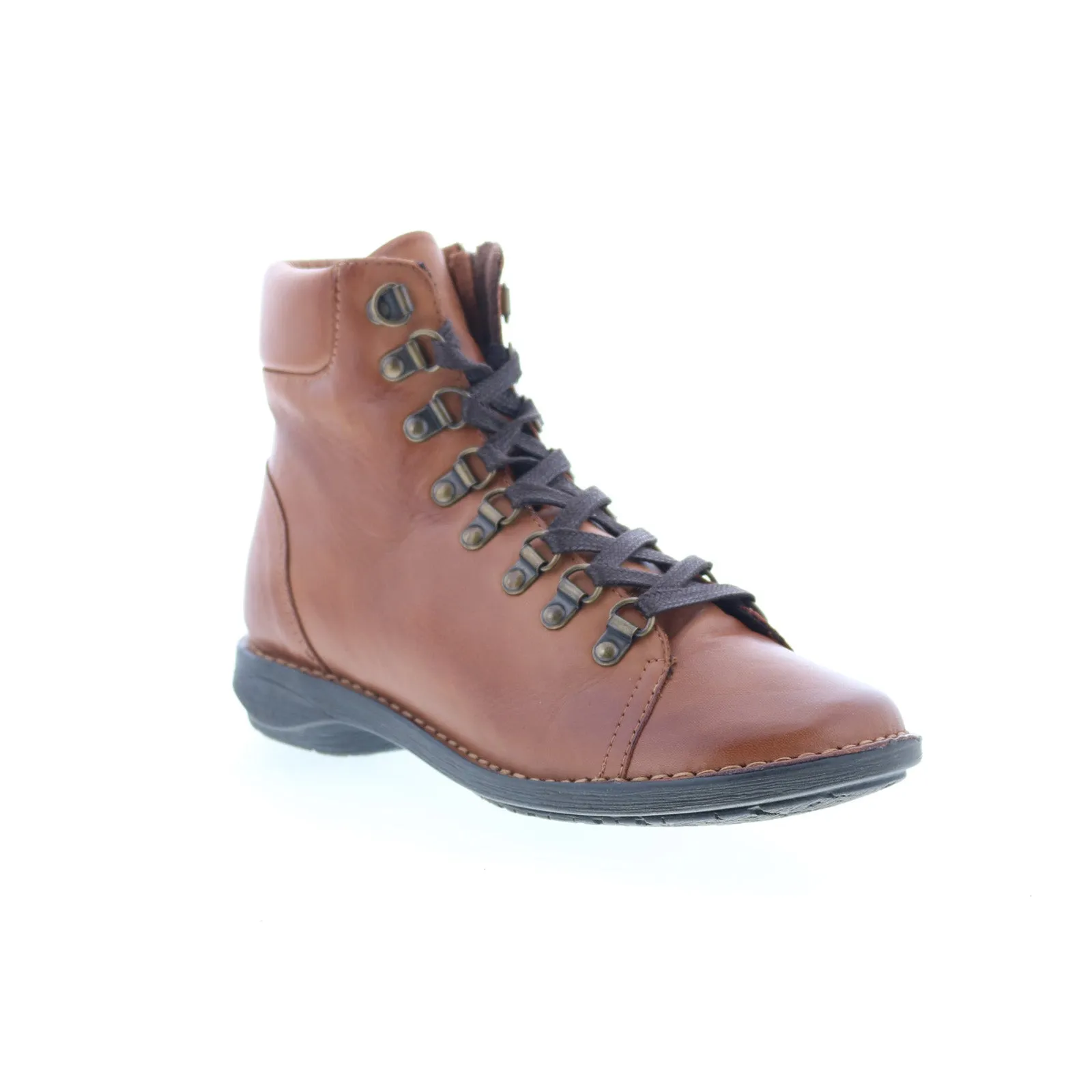 Urban Trail Miz Mooz Prentiss Womens Brown Leather Lace Up Casual Dress Boots