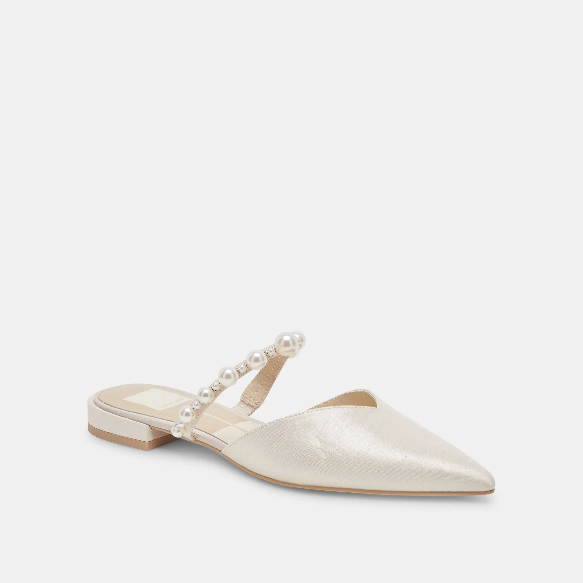 Track Run KANIKA PEARL WIDE FLATS VANILLA PEARLS