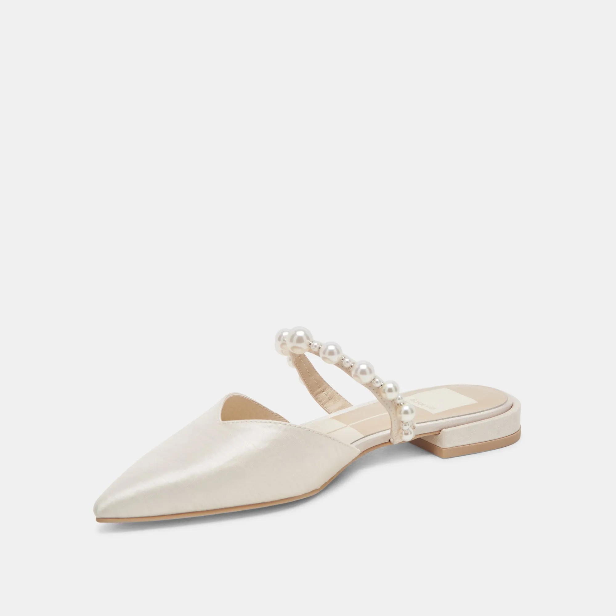 Desert Cool Coastal vibe KANIKA PEARL WIDE FLATS VANILLA PEARLS