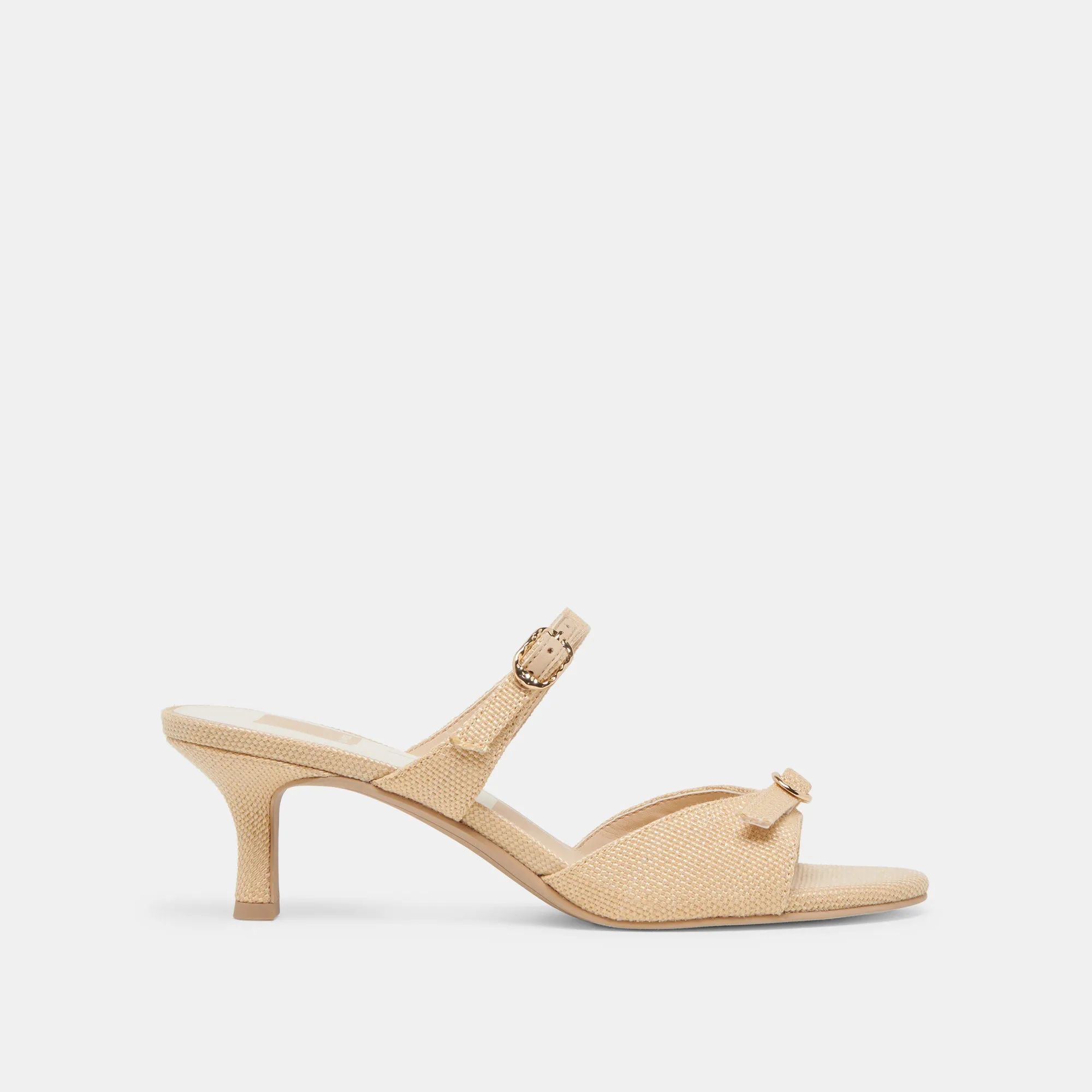 LORALI HEELS LT NATURAL RAFFIA Adjustable Heel Sandals