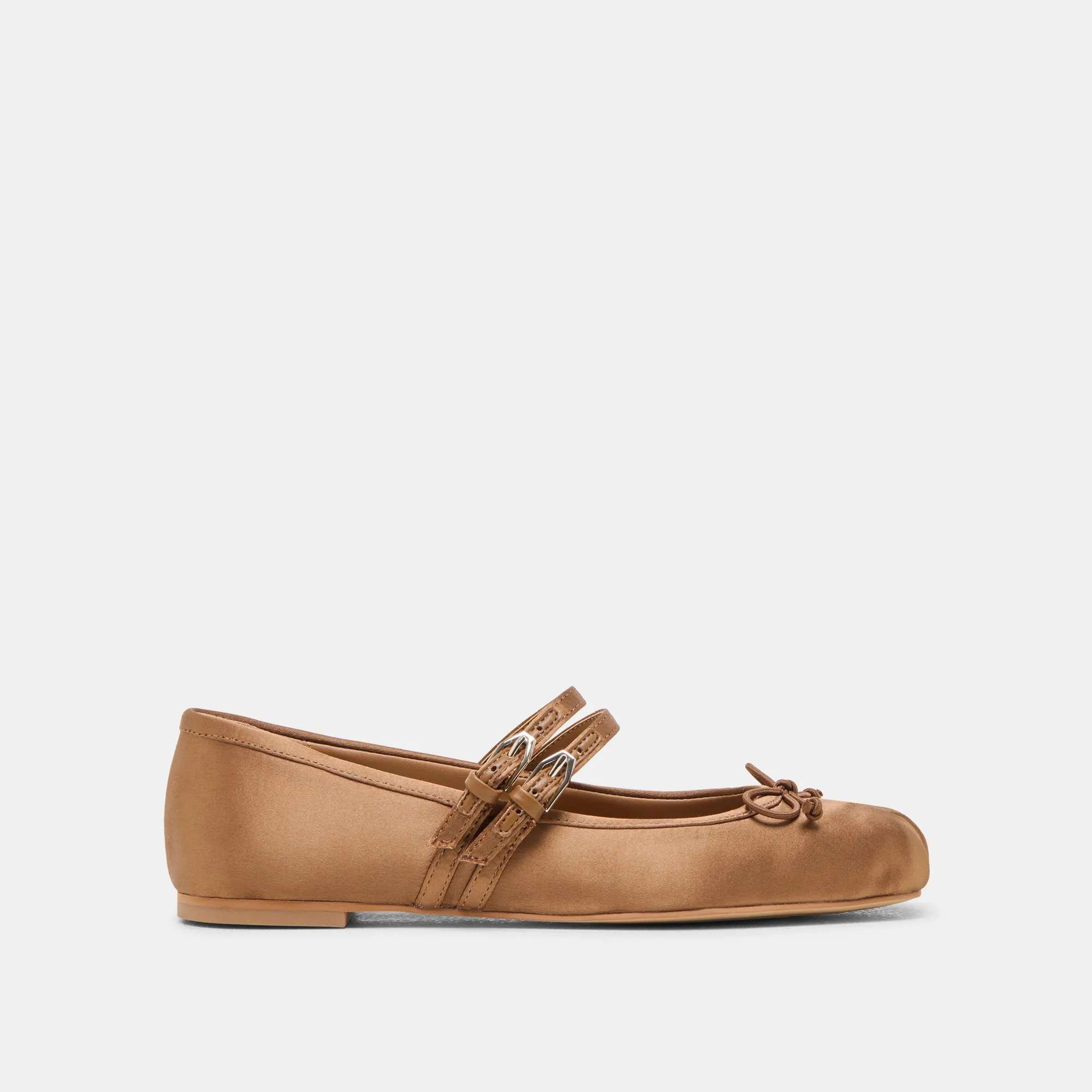GIBSEN BALLET FLATS MID BROWN SATIN Port Mood Marine Cool
