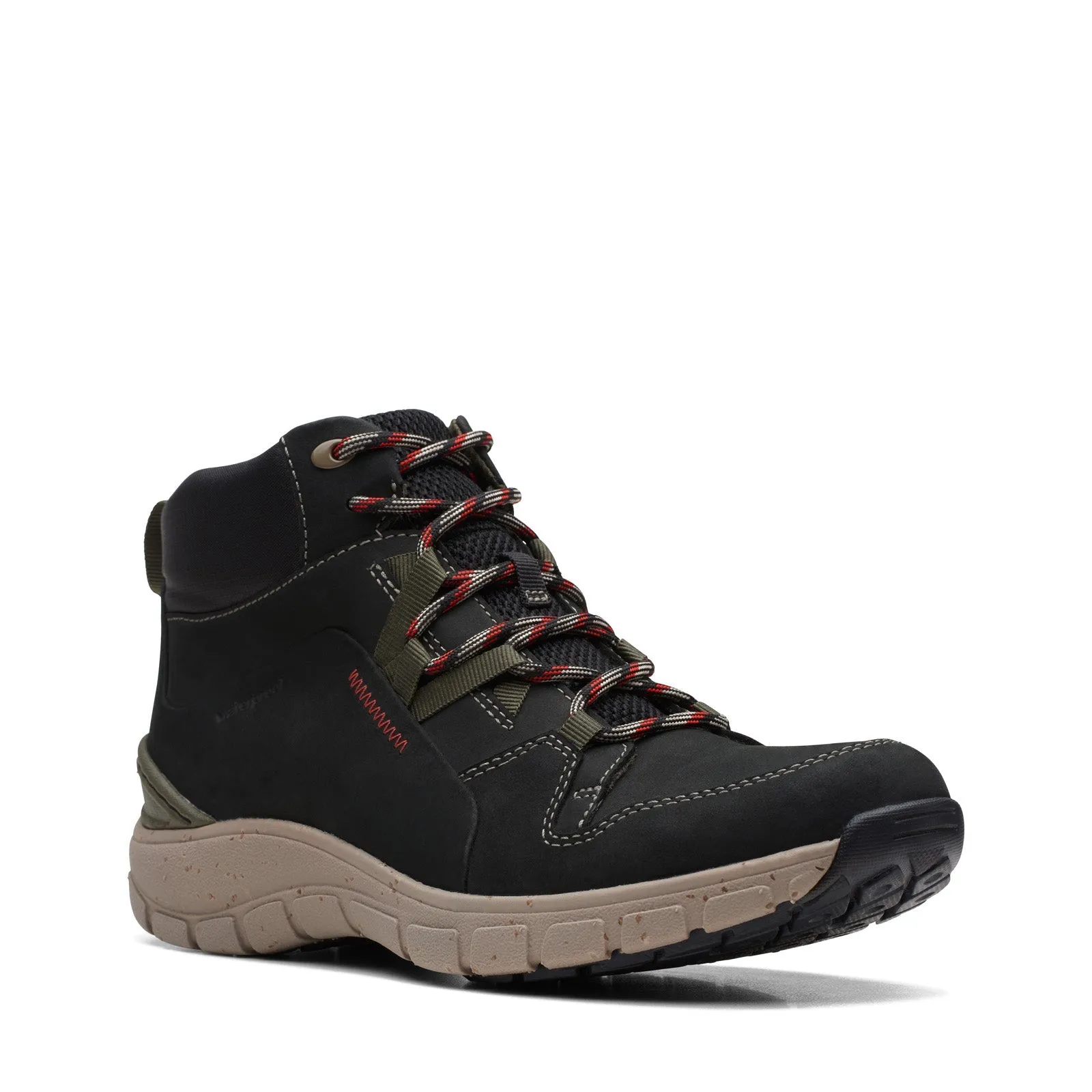 Rugged Look Comfy Cushion Clarks Wave Summit AP 26168579 Womens Black Leather Casual Dress Boots