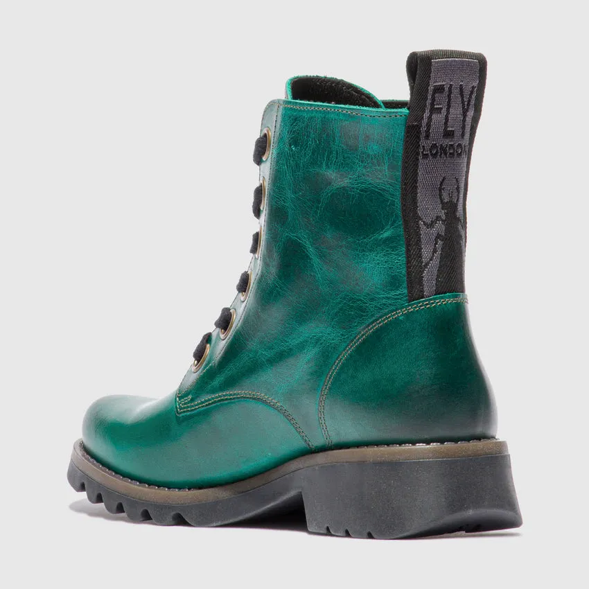 Zipper Closure Comfortable ankle support FLY LONDON RAGI SHAMROCK GREEN