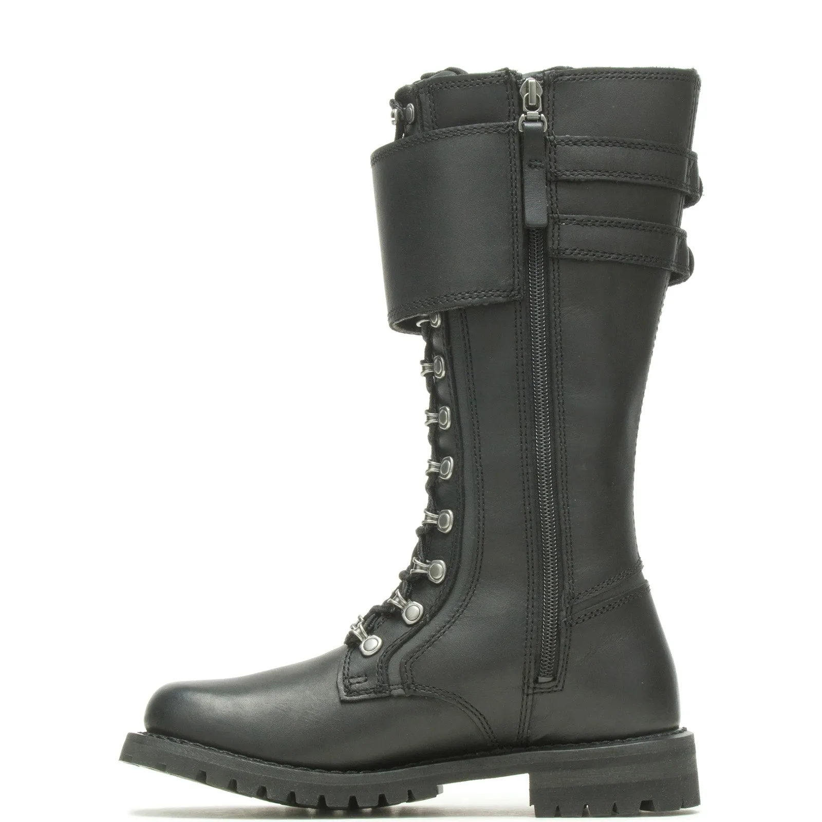 Harley-Davidson Grimes 12" Lace D87205 Womens Black Leather Motorcycle Boots Versatile
