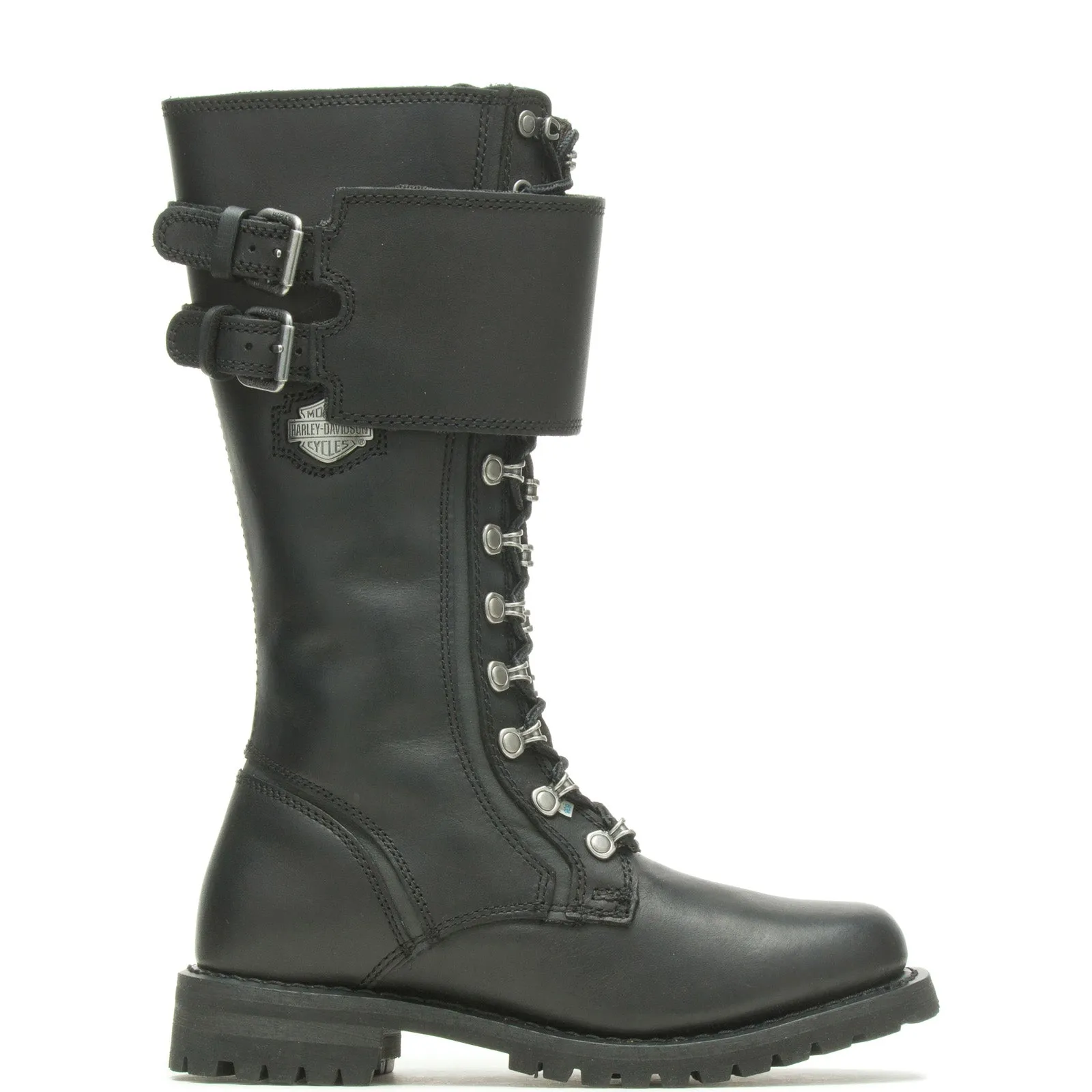 Harley-Davidson Grimes 12" Lace D87205 Womens Black Leather Motorcycle Boots Comfortable Experience Built Tough