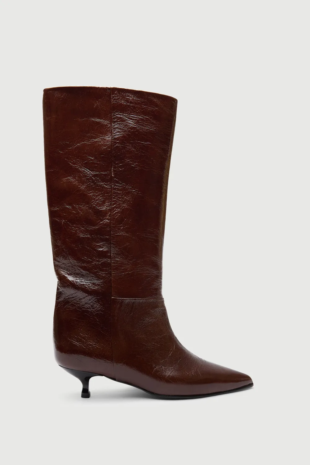 Side Zip Sydney Boots in Saddle Patent Leather
