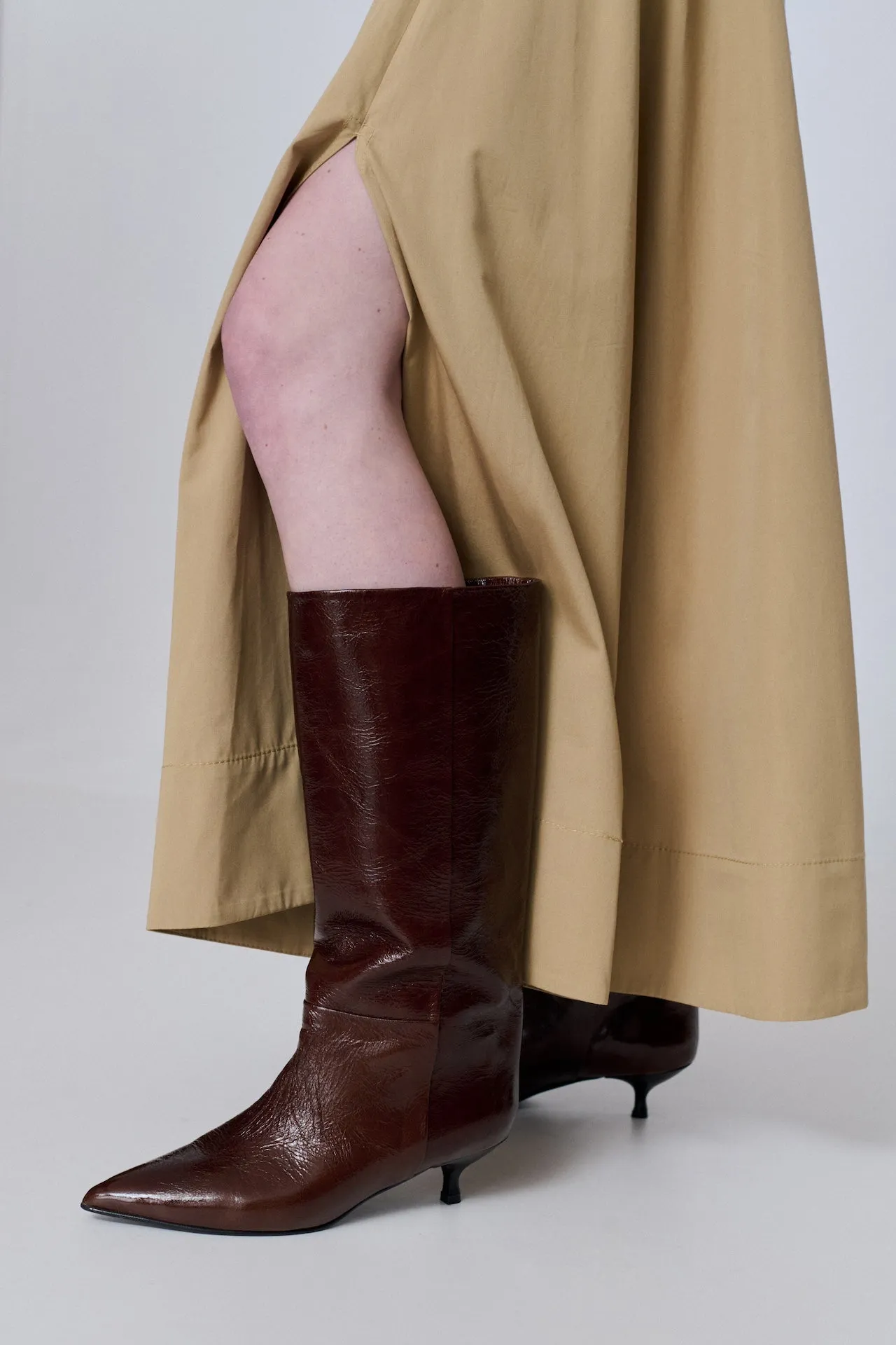 Sydney Boots in Saddle Patent Leather Modern Minimal Groom